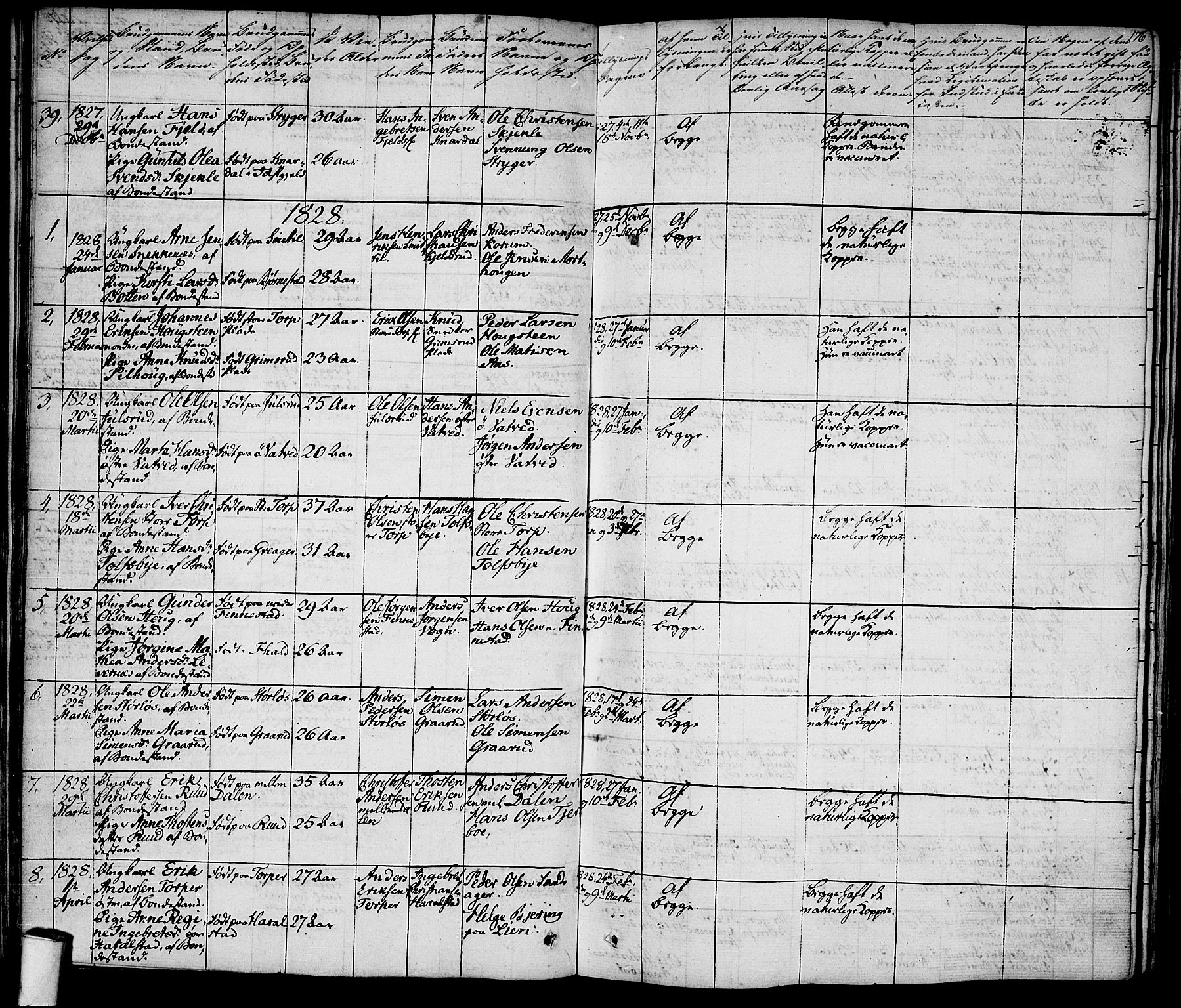 Rakkestad prestekontor Kirkebøker, SAO/A-2008/F/Fa/L0007: Parish register (official) no. I 7, 1825-1841, p. 176