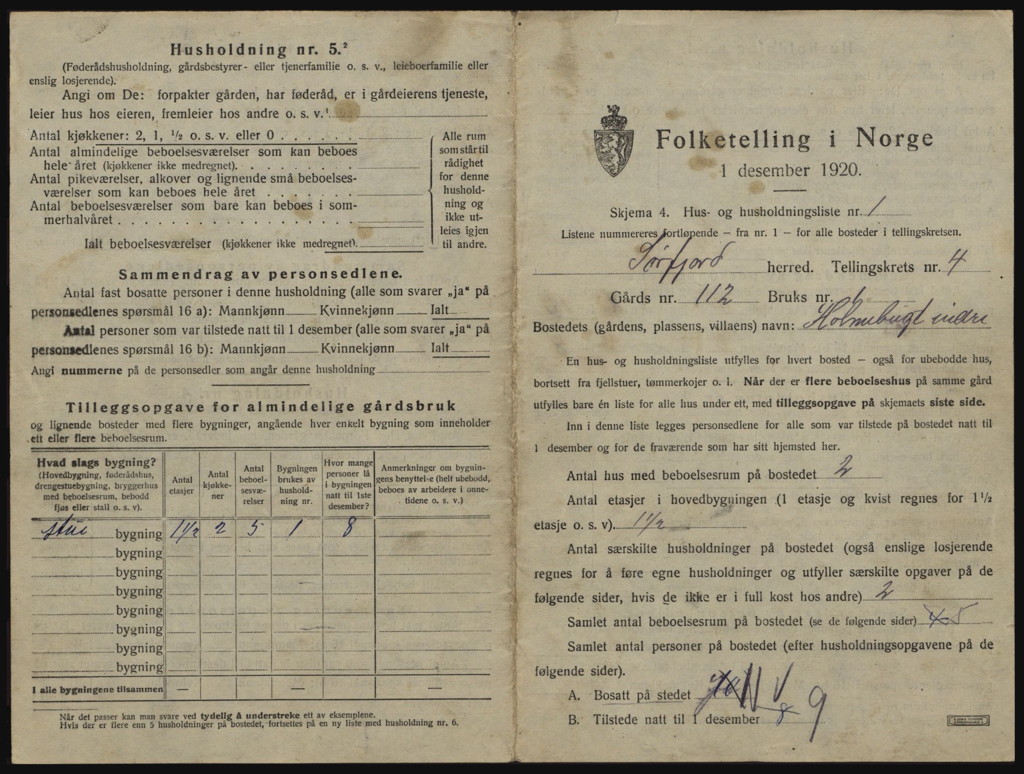 SATØ, 1920 census for Sørfjord, 1920, p. 147