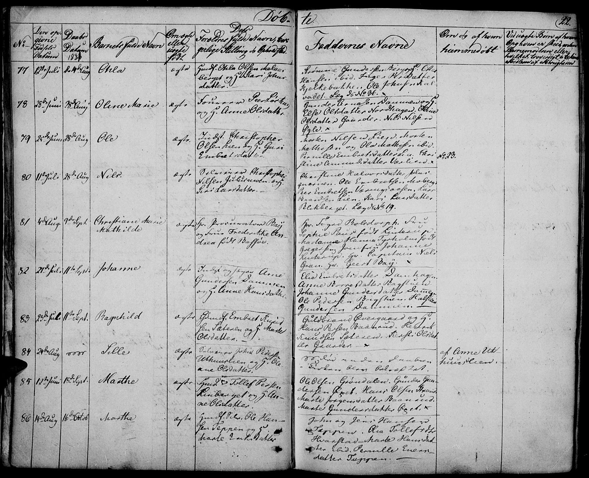 Elverum prestekontor, AV/SAH-PREST-044/H/Ha/Haa/L0008: Parish register (official) no. 8, 1830-1842, p. 22