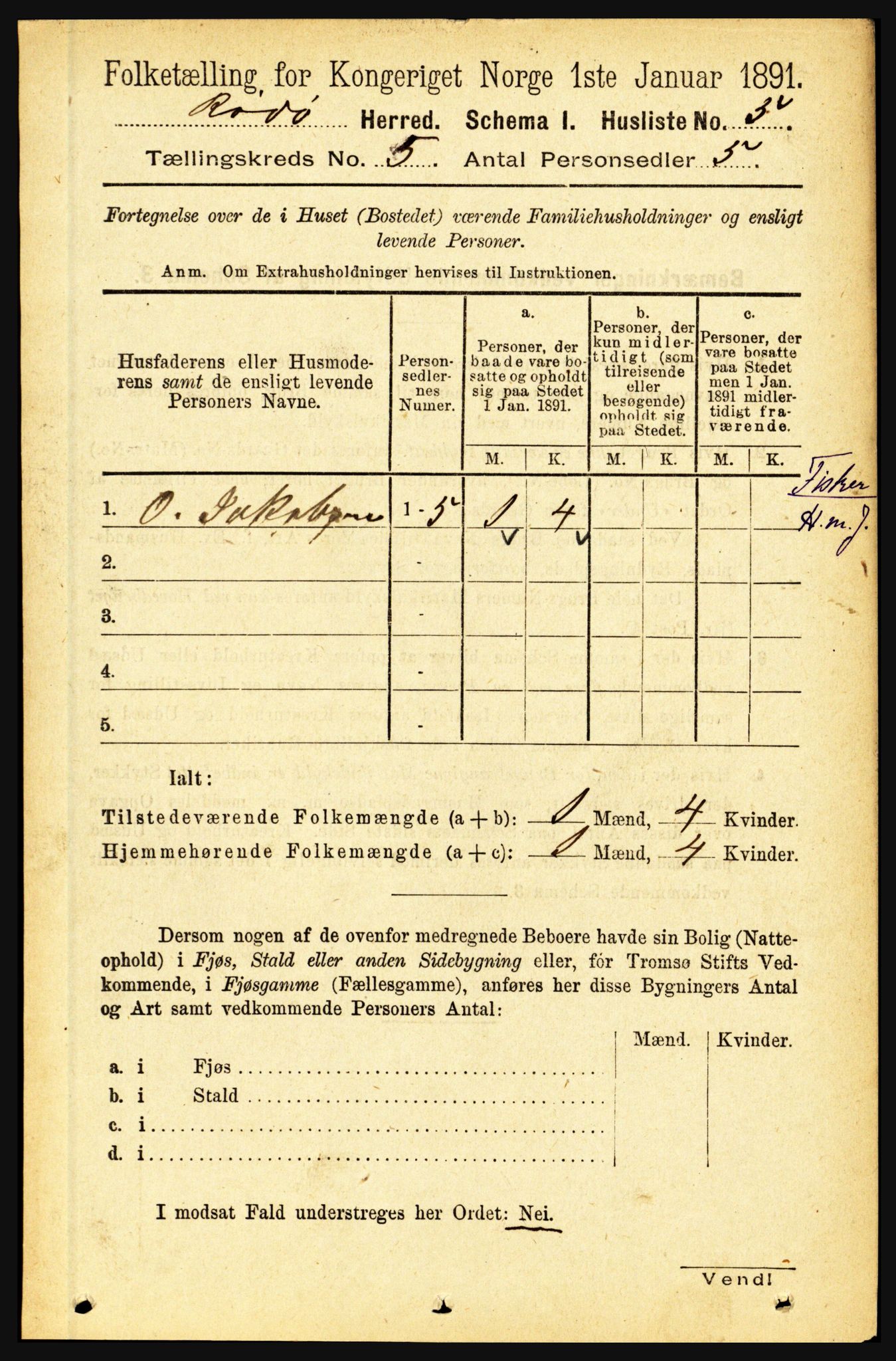 RA, 1891 census for 1836 Rødøy, 1891, p. 2351