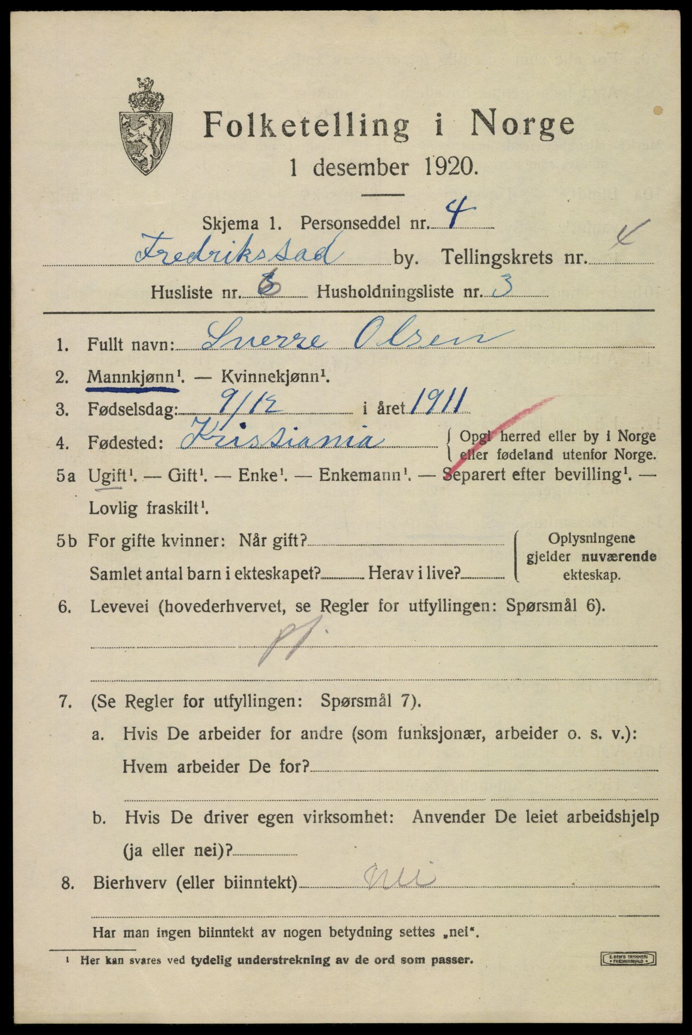 SAO, 1920 census for Fredrikstad, 1920, p. 17035