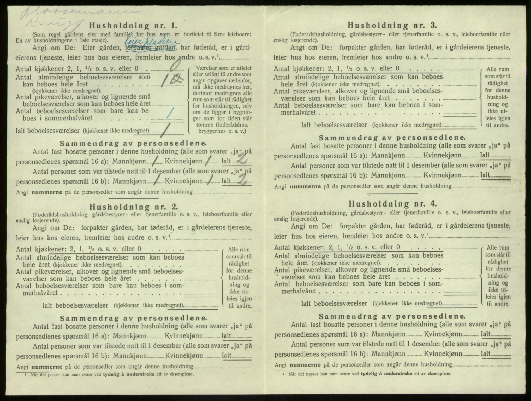 SAB, 1920 census for Kinn, 1920, p. 1733