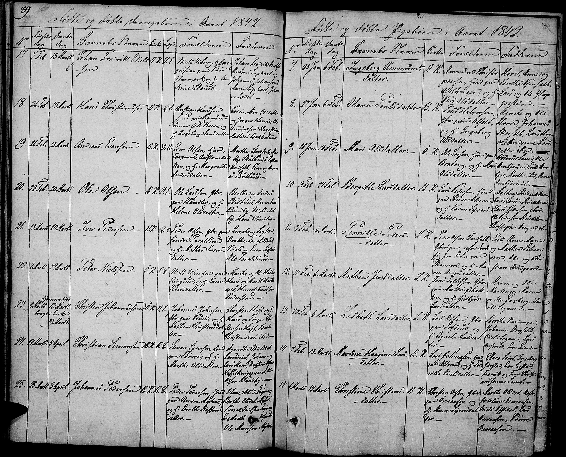 Biri prestekontor, AV/SAH-PREST-096/H/Ha/Haa/L0004: Parish register (official) no. 4, 1829-1842, p. 89