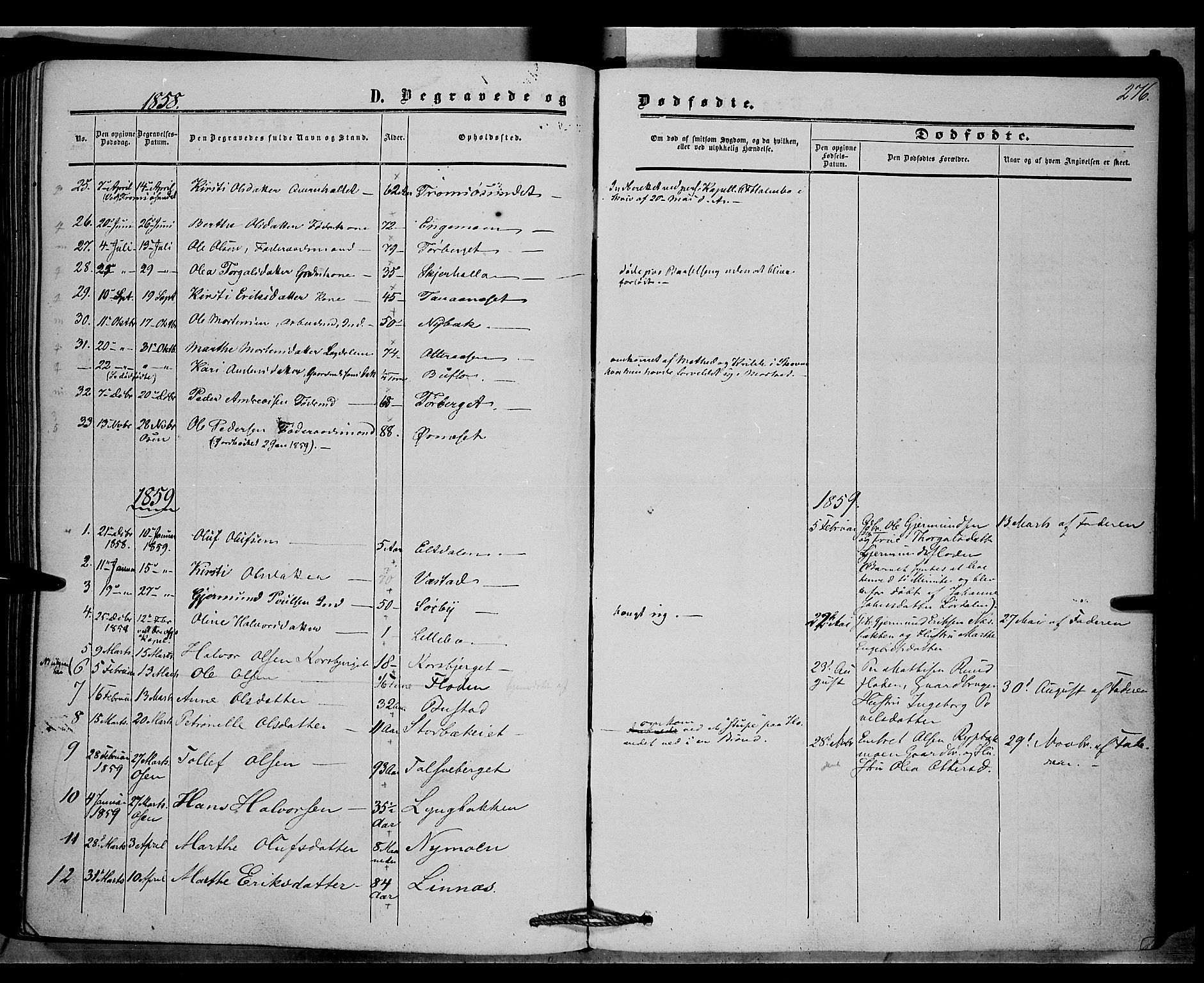 Trysil prestekontor, AV/SAH-PREST-046/H/Ha/Haa/L0005: Parish register (official) no. 5, 1851-1865, p. 276