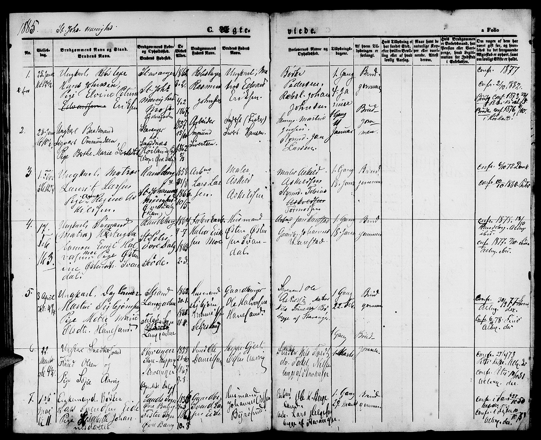 St. Petri sokneprestkontor, AV/SAST-A-101813/001/30/30BB/L0003: Parish register (copy) no. B 3, 1873-1885