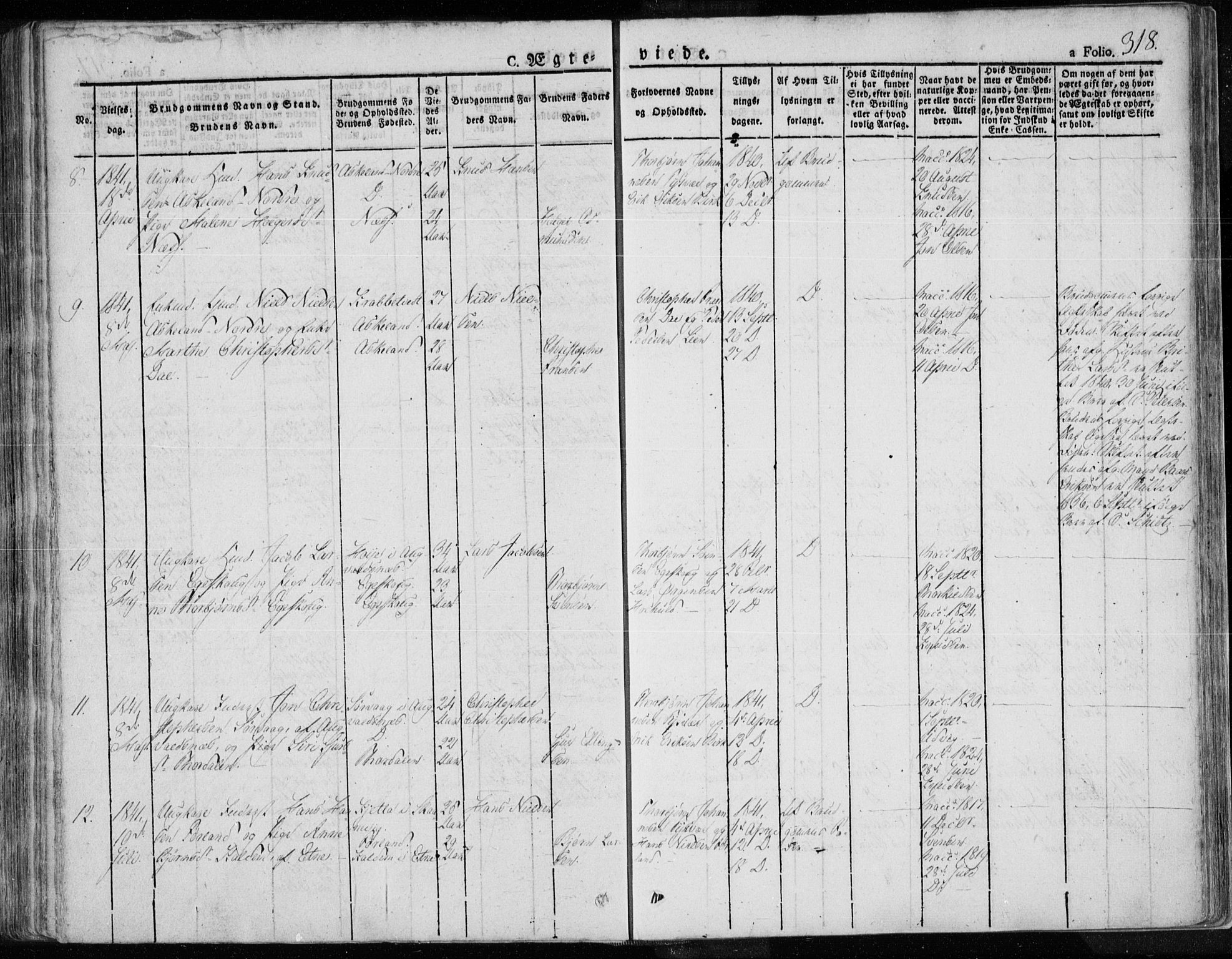 Tysvær sokneprestkontor, AV/SAST-A -101864/H/Ha/Haa/L0001: Parish register (official) no. A 1.1, 1831-1856, p. 318