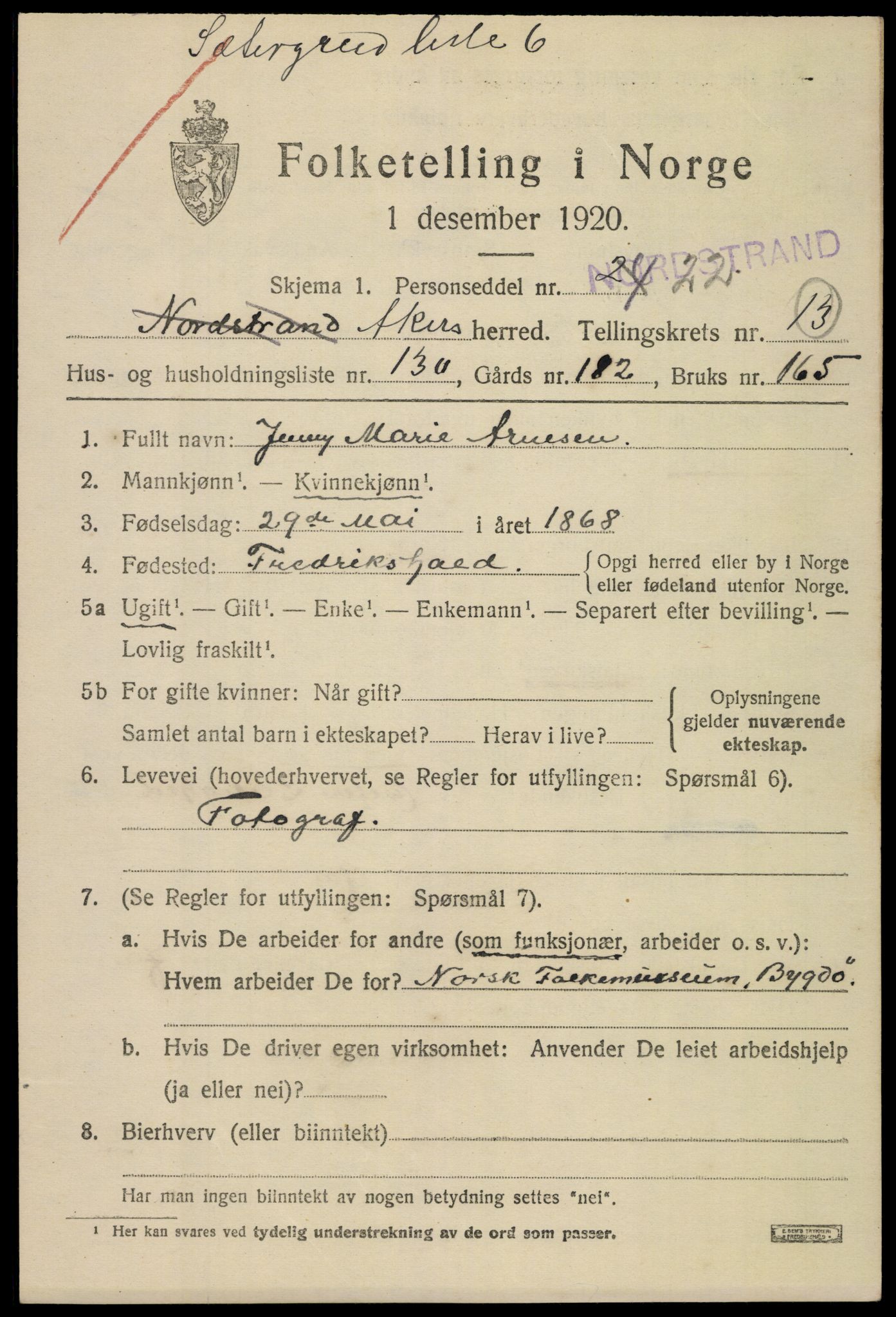 SAO, 1920 census for Aker, 1920, p. 80630