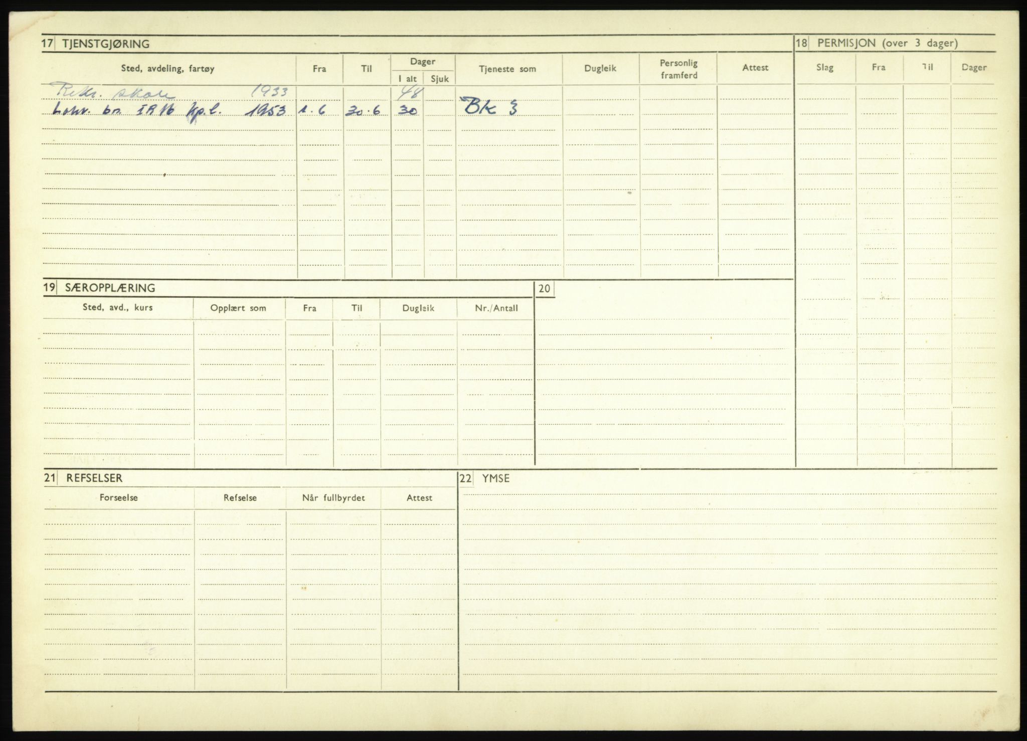 Forsvaret, Troms infanteriregiment nr. 16, AV/RA-RAFA-3146/P/Pa/L0017: Rulleblad for regimentets menige mannskaper, årsklasse 1933, 1933, p. 1034