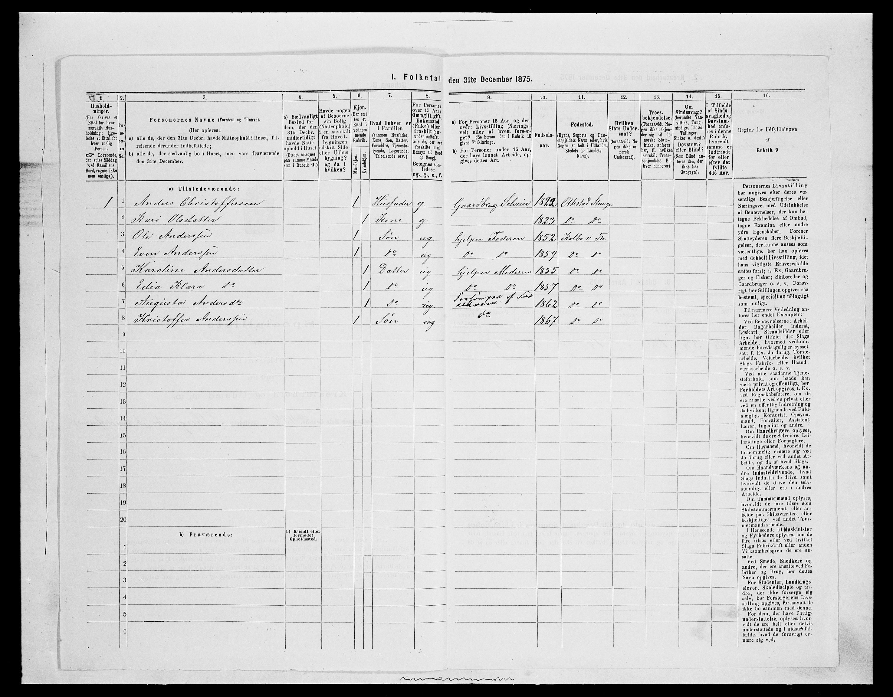 SAH, 1875 census for 0529P Vestre Toten, 1875, p. 1522
