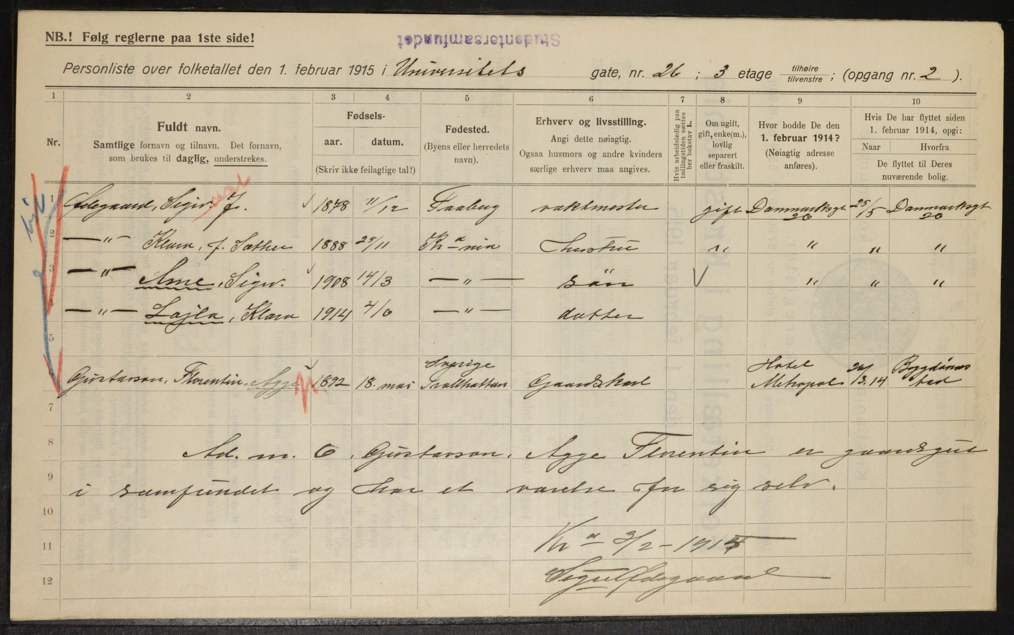 OBA, Municipal Census 1915 for Kristiania, 1915, p. 120861