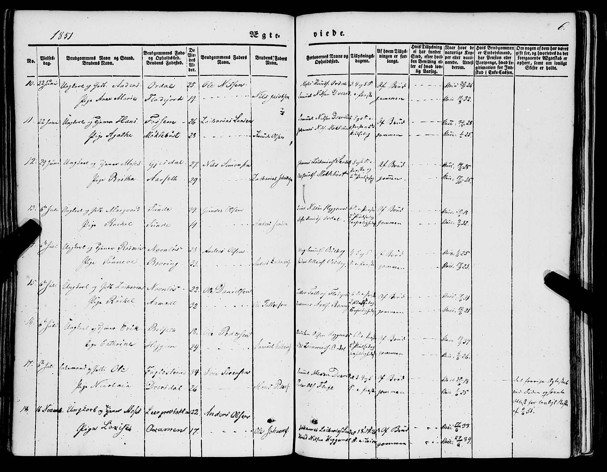 Jølster sokneprestembete, SAB/A-80701/H/Haa/Haaa/L0010: Parish register (official) no. A 10, 1847-1865, p. 6