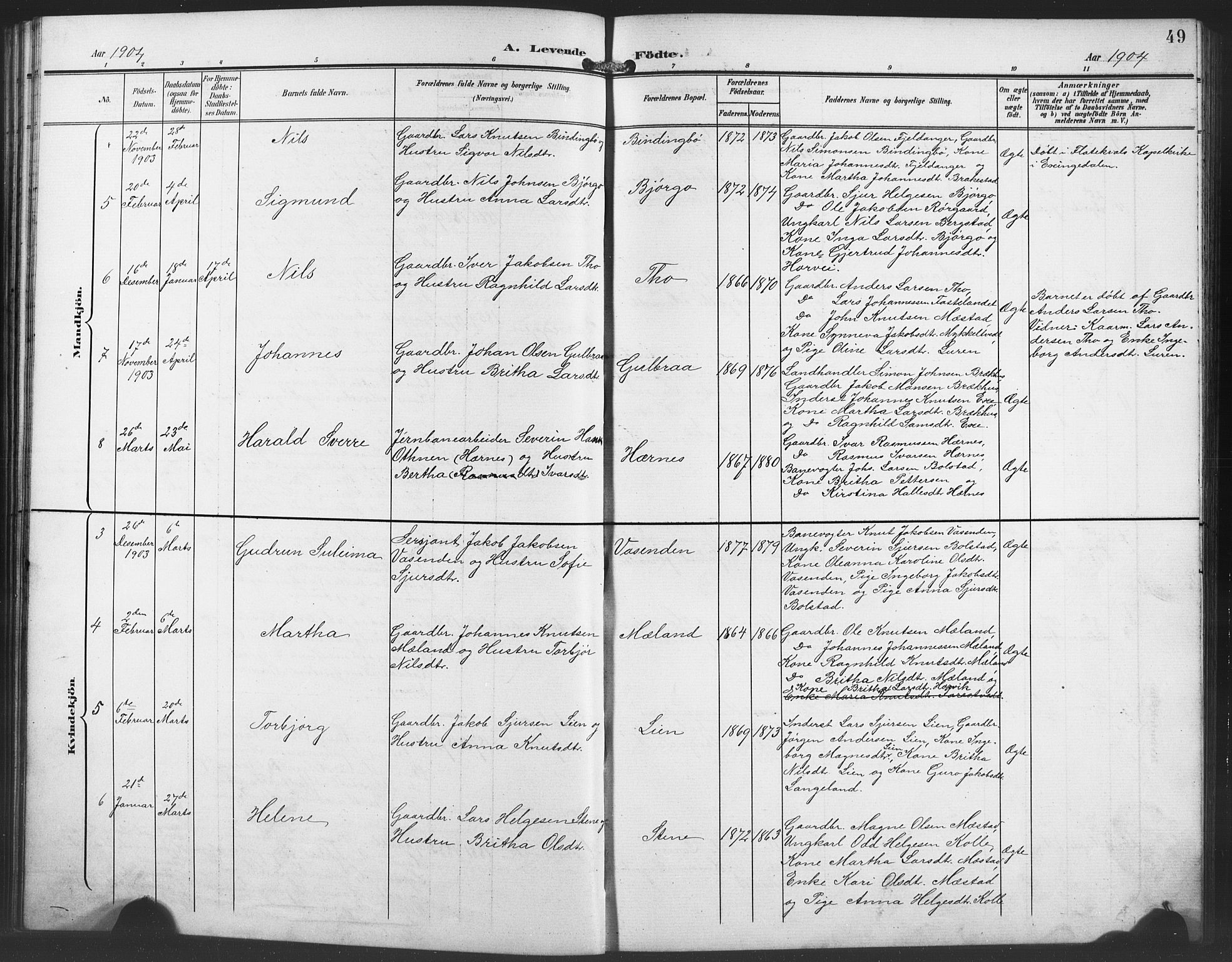 Evanger sokneprestembete, AV/SAB-A-99924: Parish register (copy) no. A 5, 1897-1917, p. 49