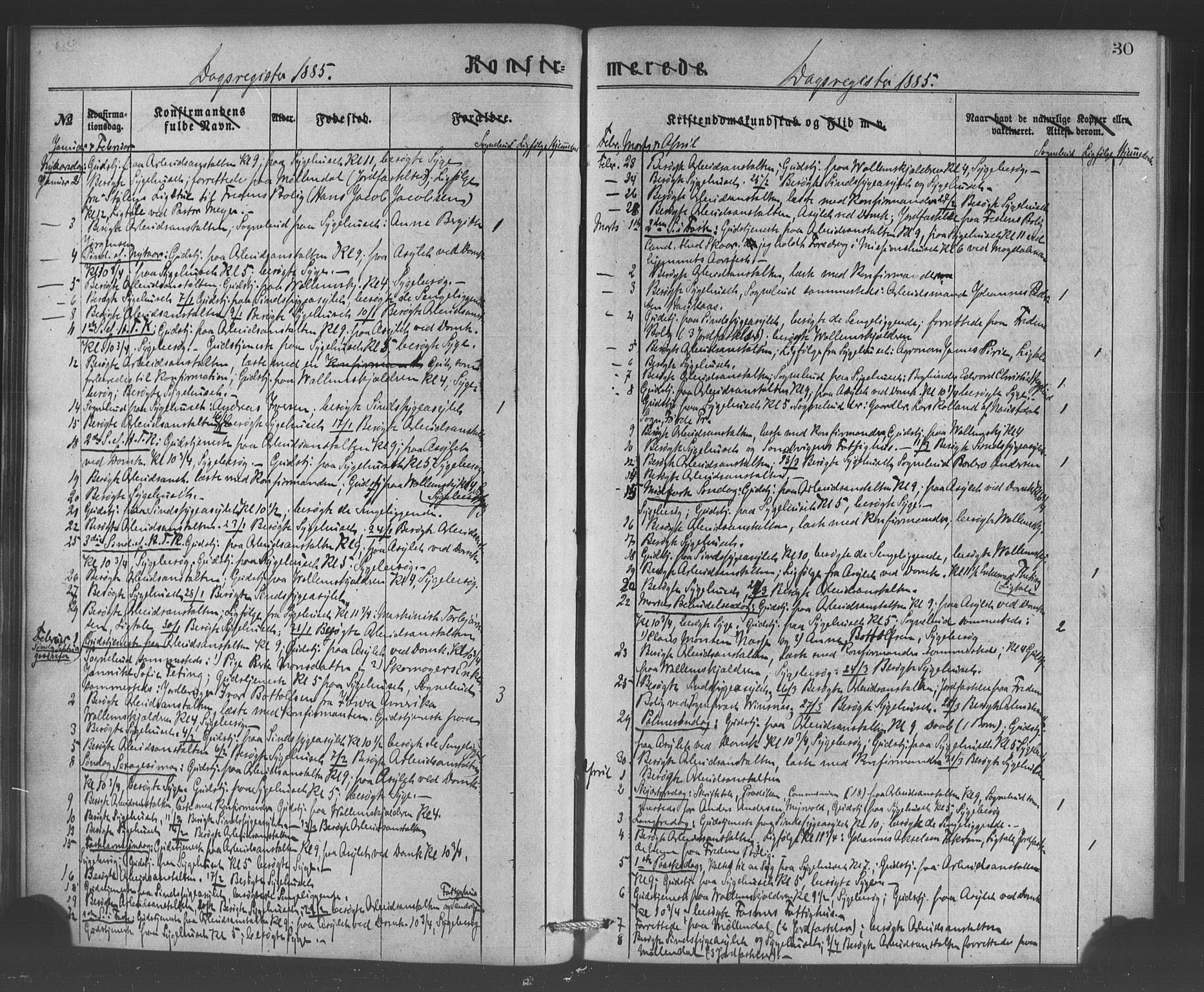 Bergen kommunale pleiehjem - stiftelsespresten, SAB/A-100281: Parish register (official) no. A 1, 1874-1886, p. 30