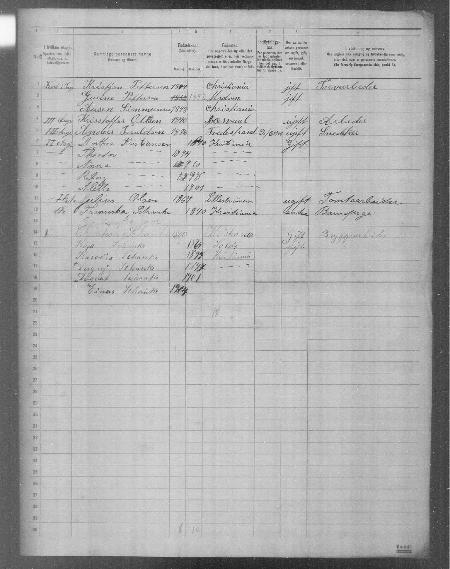 OBA, Municipal Census 1904 for Kristiania, 1904, p. 11220