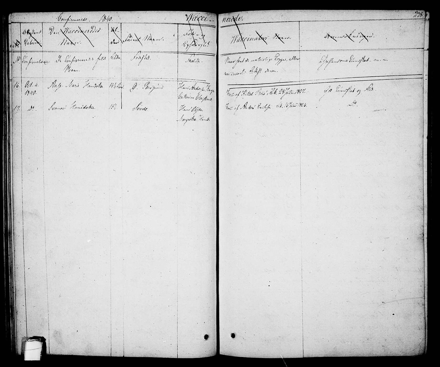 Porsgrunn kirkebøker , SAKO/A-104/F/Fa/L0005: Parish register (official) no. 5, 1828-1840, p. 238