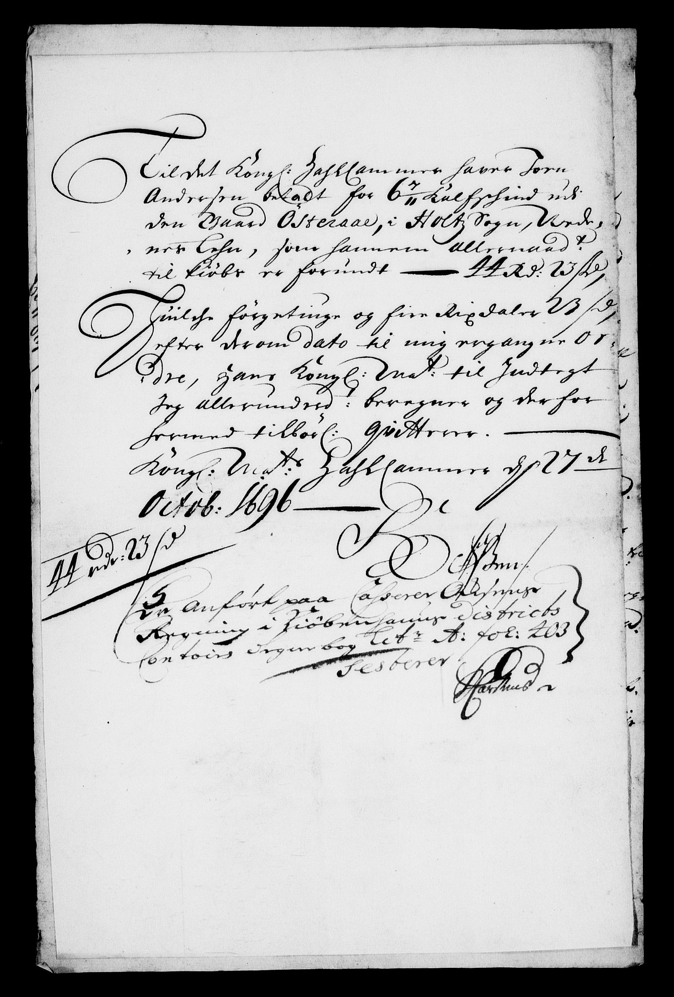 Rentekammeret inntil 1814, Realistisk ordnet avdeling, AV/RA-EA-4070/On/L0013: [Jj 14]: Forskjellige dokumenter om krongodset i Norge, 1672-1722, p. 317