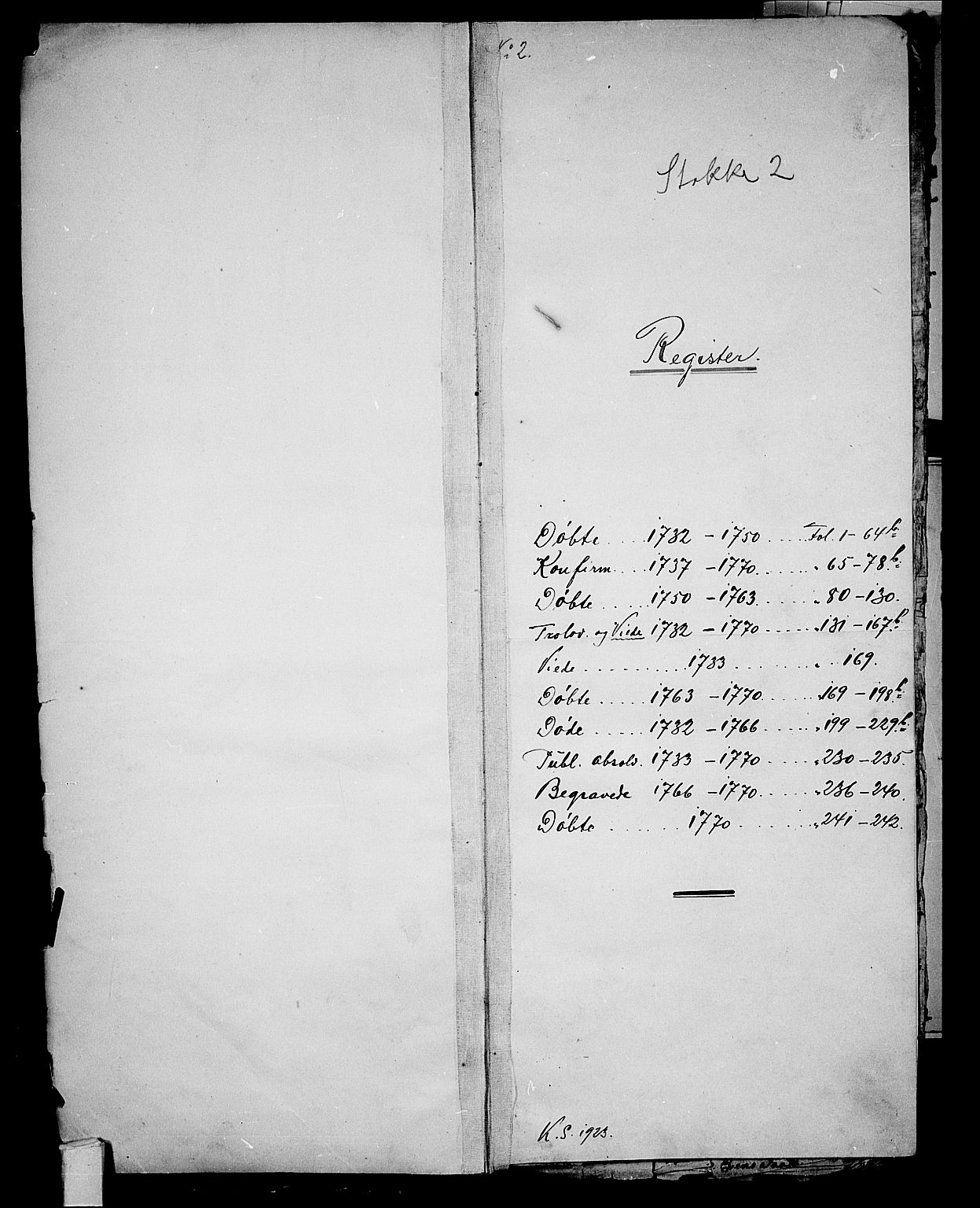 Stokke kirkebøker, AV/SAKO-A-320/F/Fa/L0002: Parish register (official) no. I 2, 1732-1770