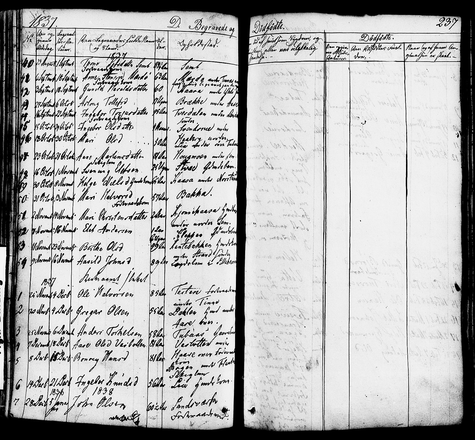 Heddal kirkebøker, AV/SAKO-A-268/F/Fa/L0006: Parish register (official) no. I 6, 1837-1854, p. 237