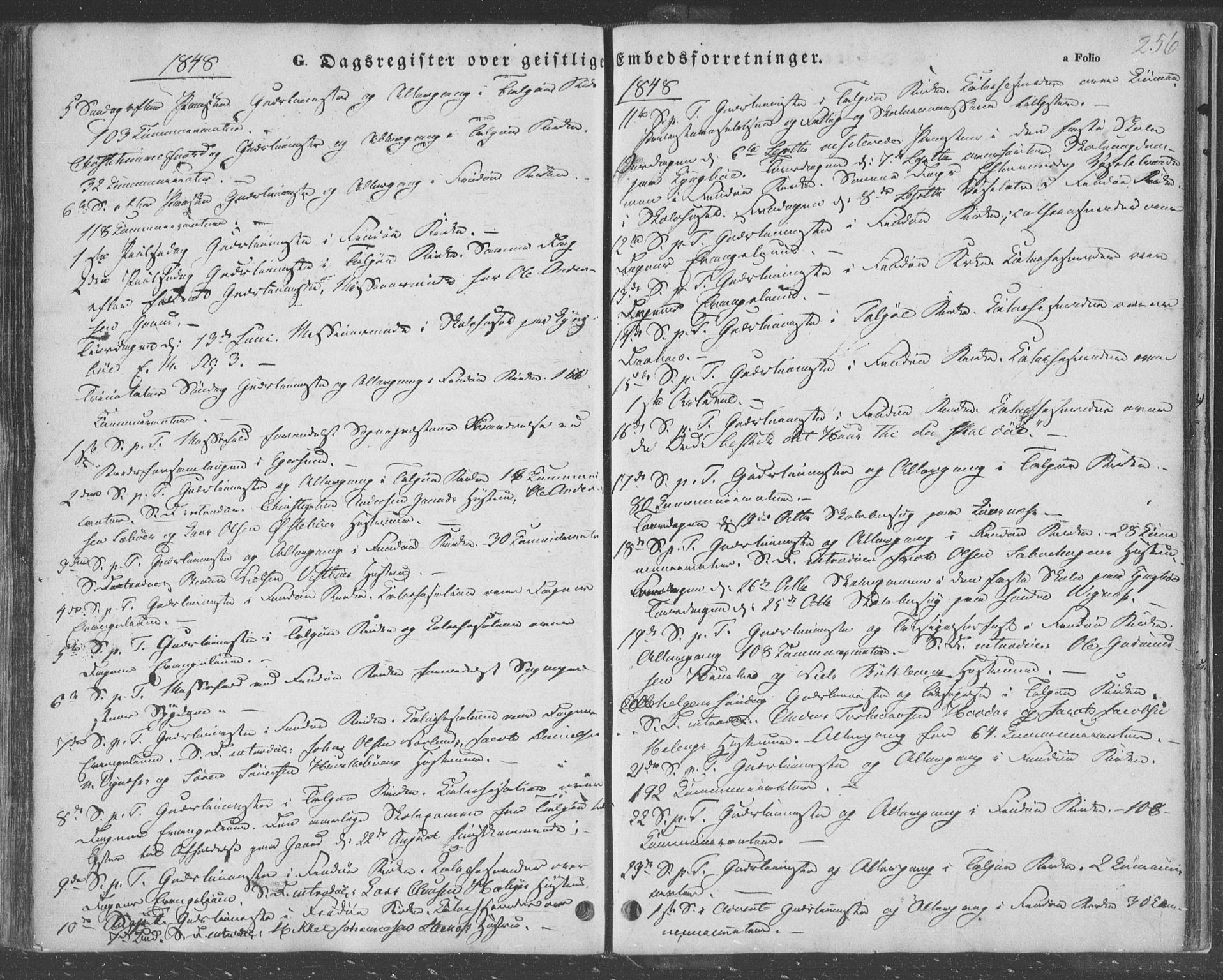 Finnøy sokneprestkontor, SAST/A-101825/H/Ha/Haa/L0007: Parish register (official) no. A 7, 1847-1862, p. 256
