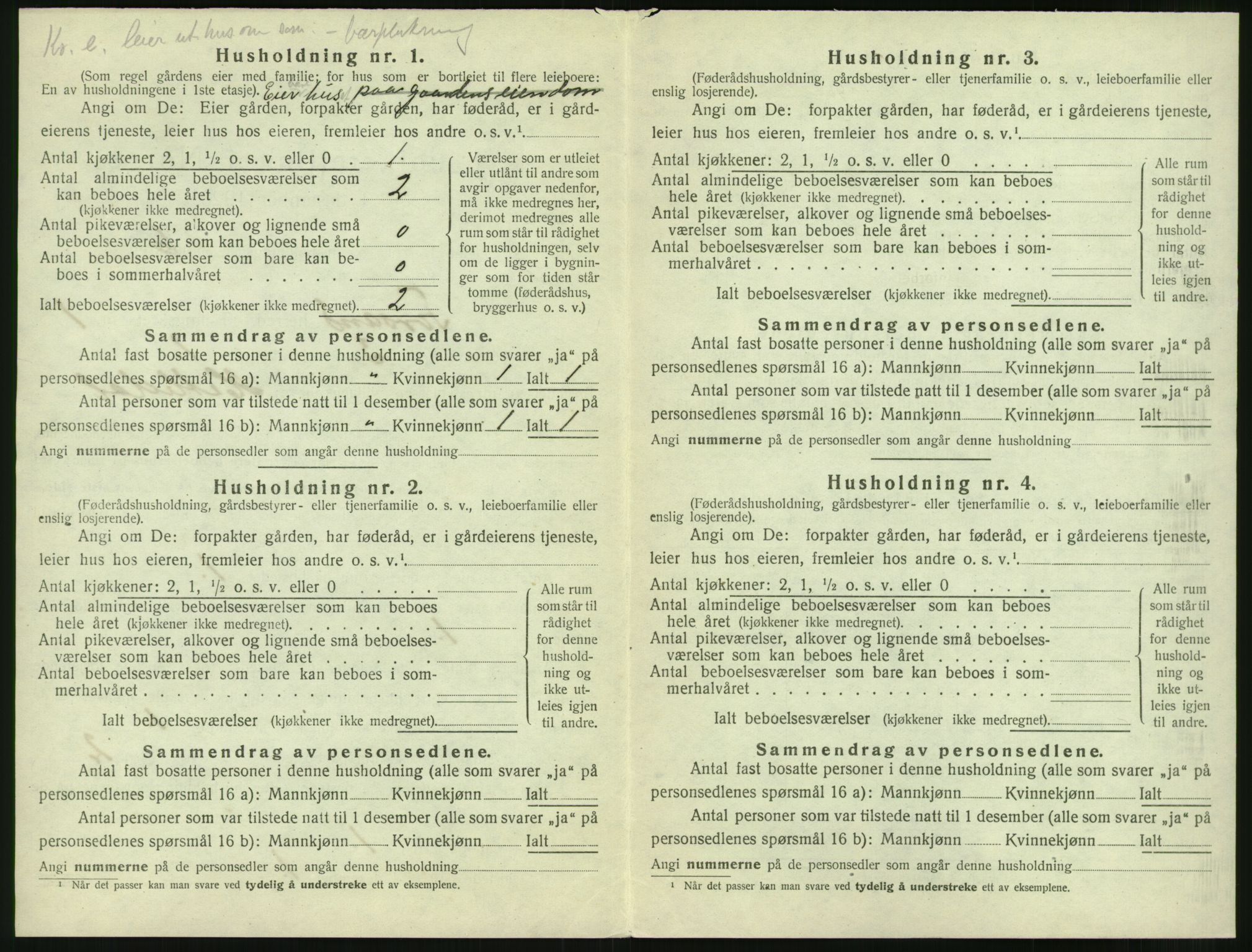 SAST, 1920 census for Forsand, 1920, p. 50