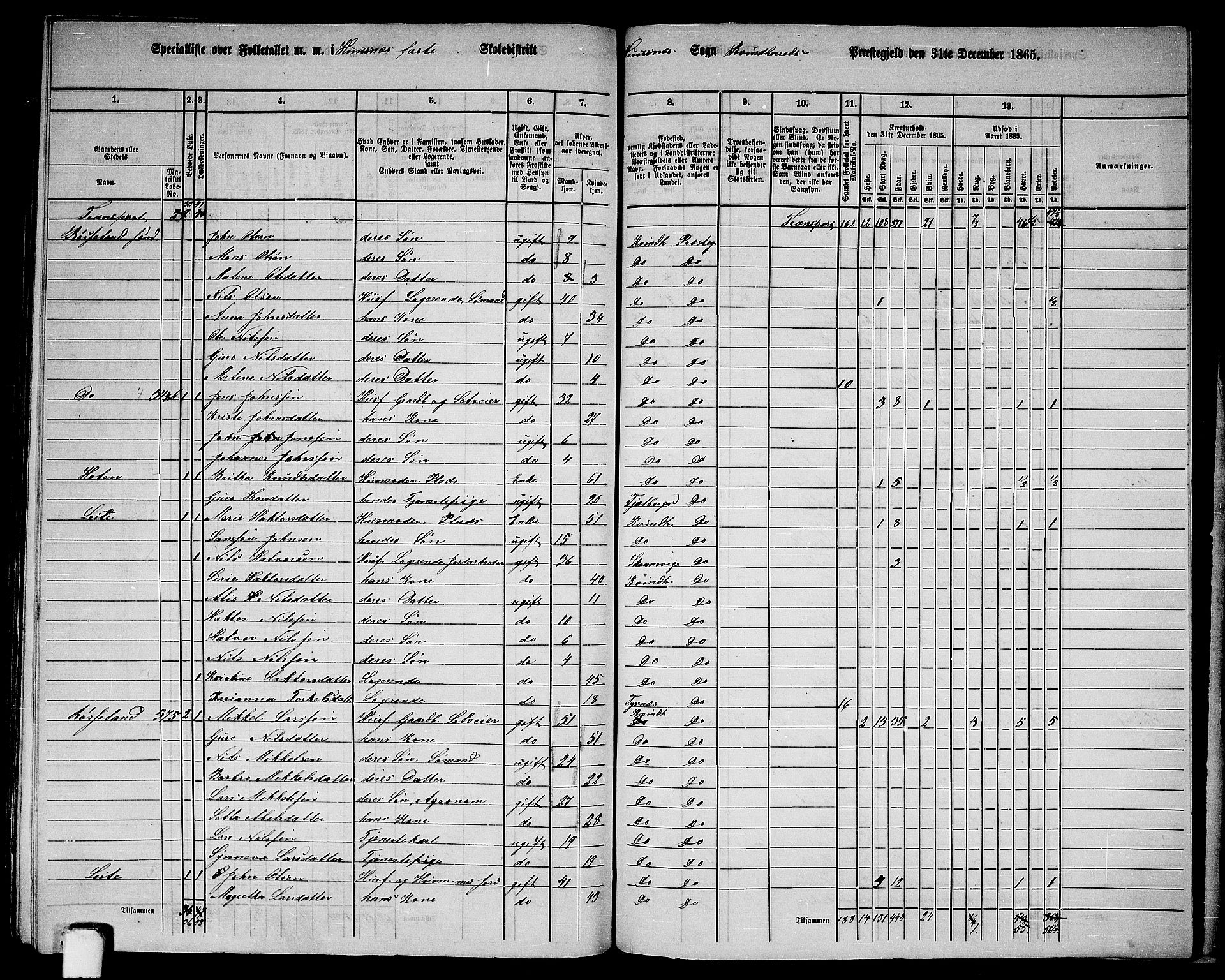 RA, 1865 census for Kvinnherad, 1865, p. 184