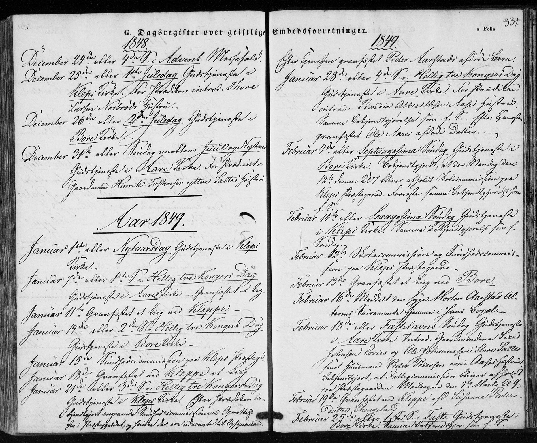 Klepp sokneprestkontor, SAST/A-101803/001/3/30BA/L0004: Parish register (official) no. A 4, 1842-1852, p. 331