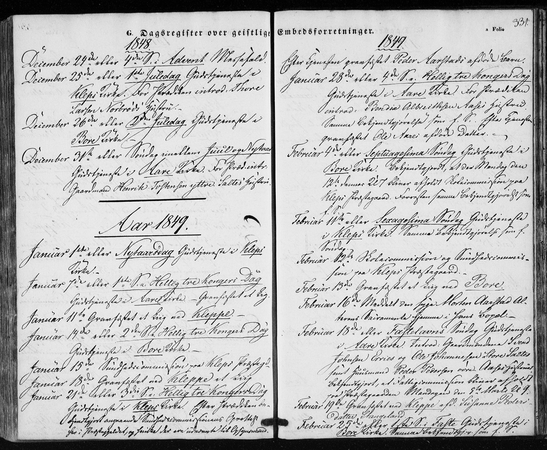 Klepp sokneprestkontor, AV/SAST-A-101803/001/3/30BA/L0004: Parish register (official) no. A 4, 1842-1852, p. 331