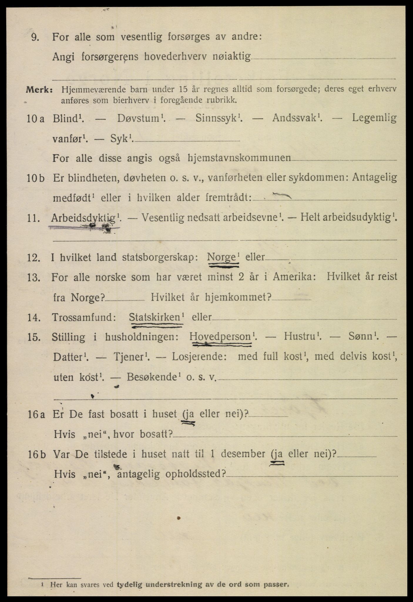 SAT, 1920 census for Steinkjer, 1920, p. 6303