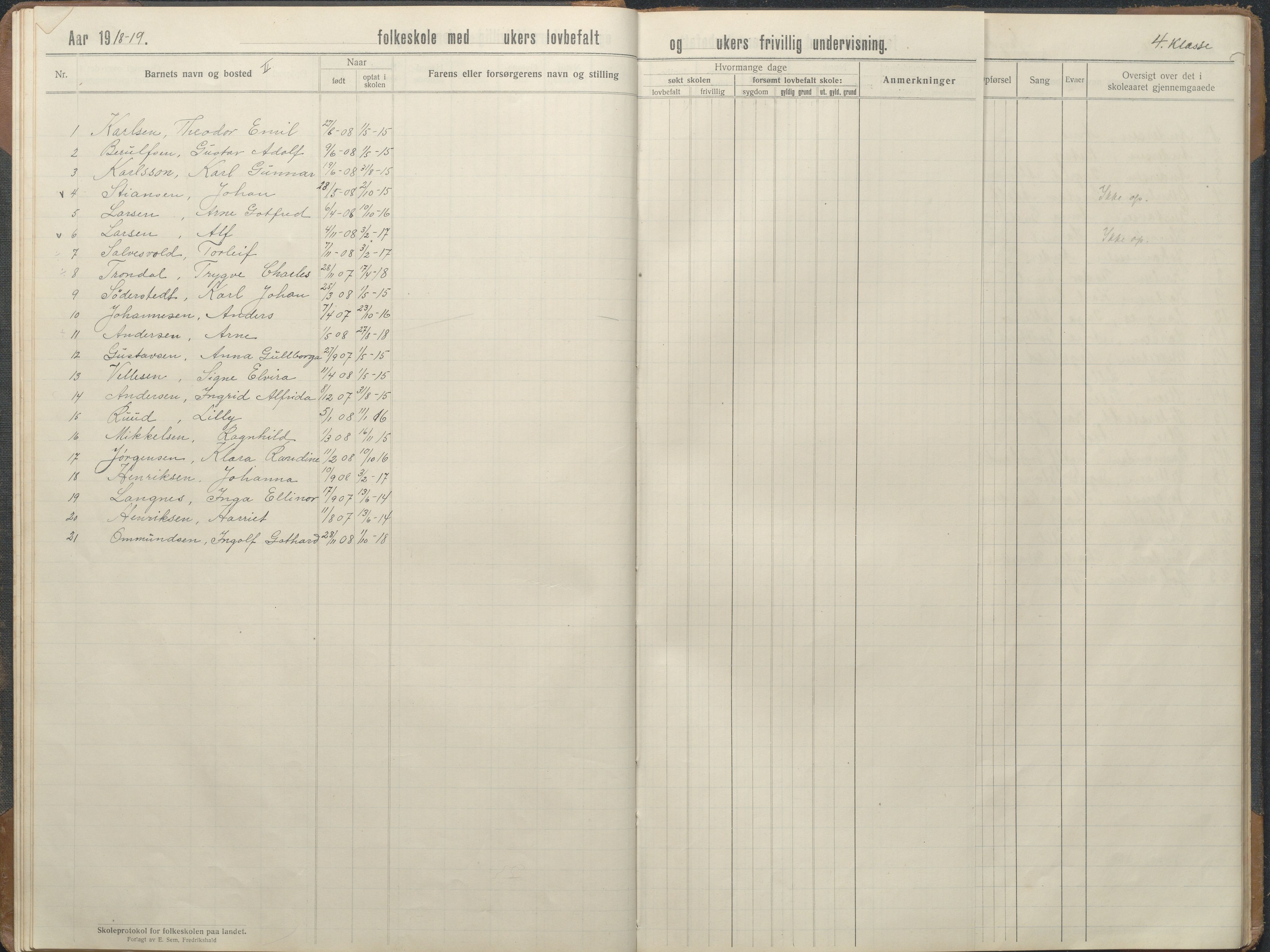 Stokken kommune, AAKS/KA0917-PK/04/04d/L0010: Skoleprotokoll, 1914-1934