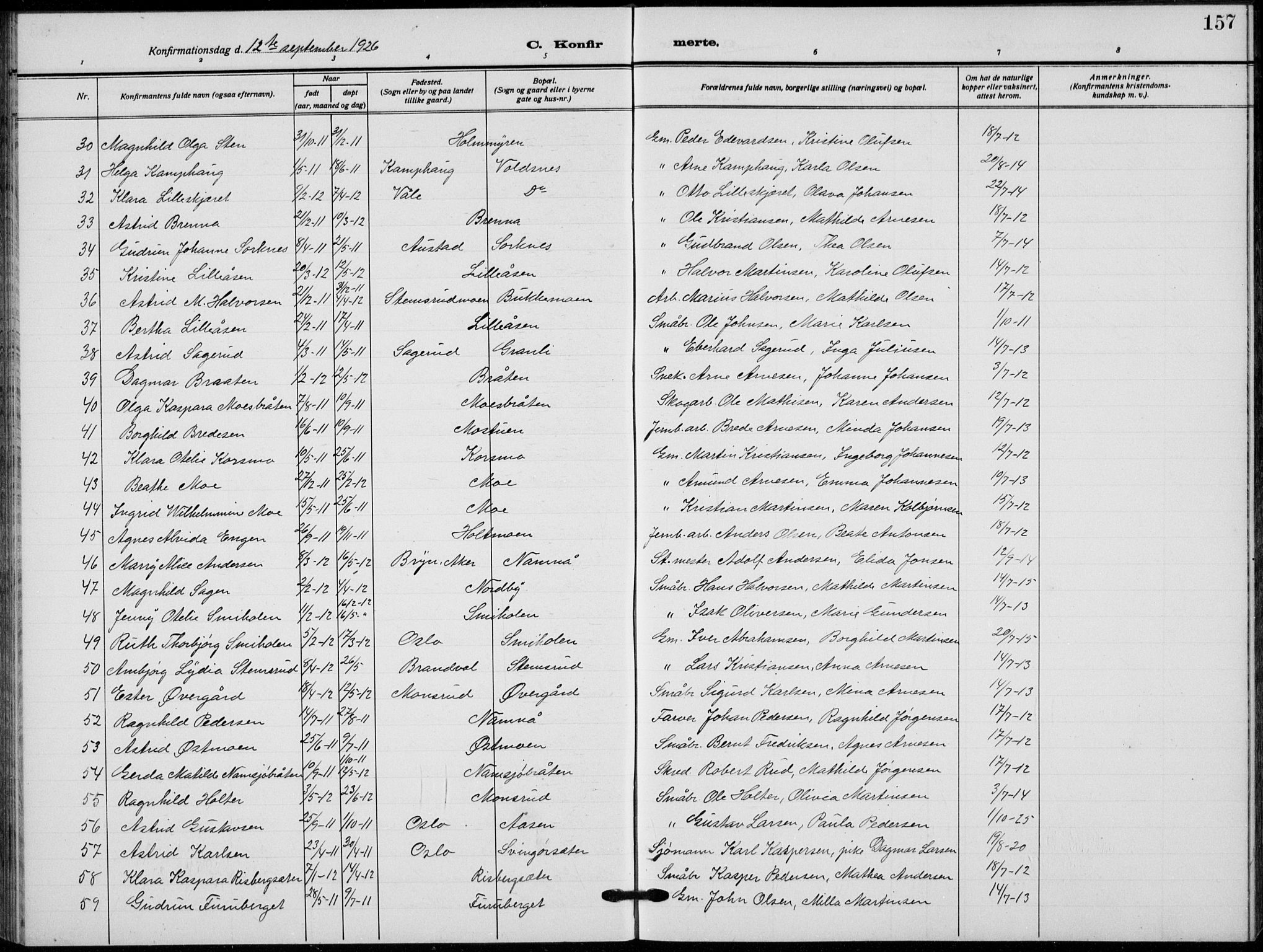 Grue prestekontor, AV/SAH-PREST-036/H/Ha/Hab/L0008: Parish register (copy) no. 8, 1921-1934, p. 157