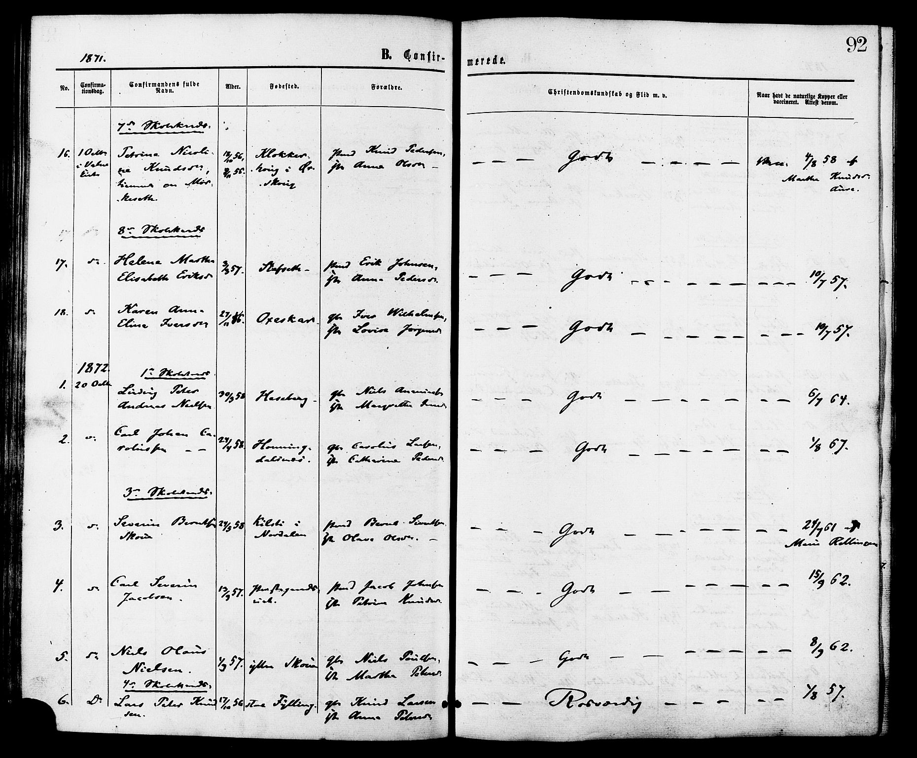 Ministerialprotokoller, klokkerbøker og fødselsregistre - Møre og Romsdal, AV/SAT-A-1454/524/L0355: Parish register (official) no. 524A07, 1864-1879, p. 92