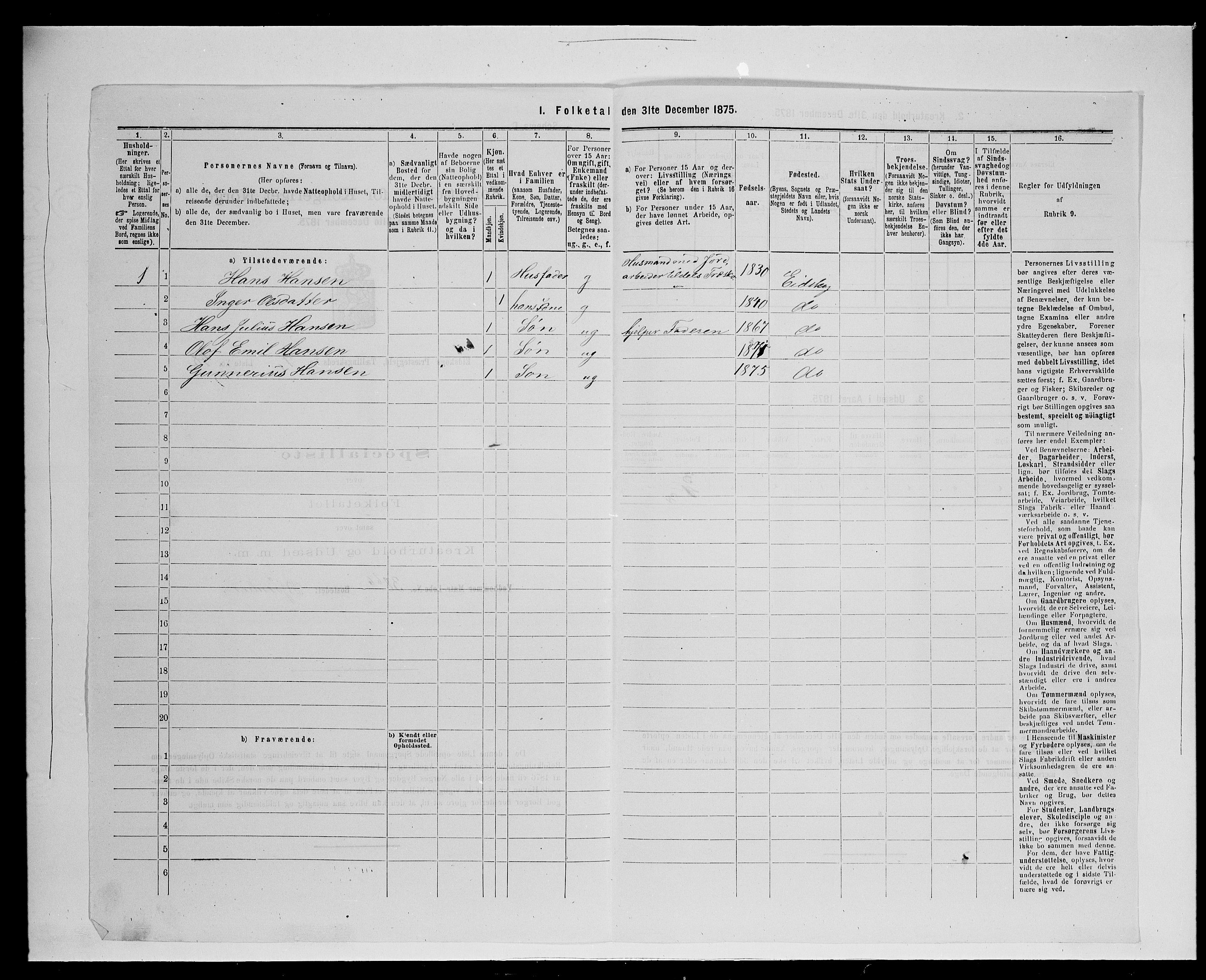 SAH, 1875 census for 0420P Eidskog, 1875, p. 765
