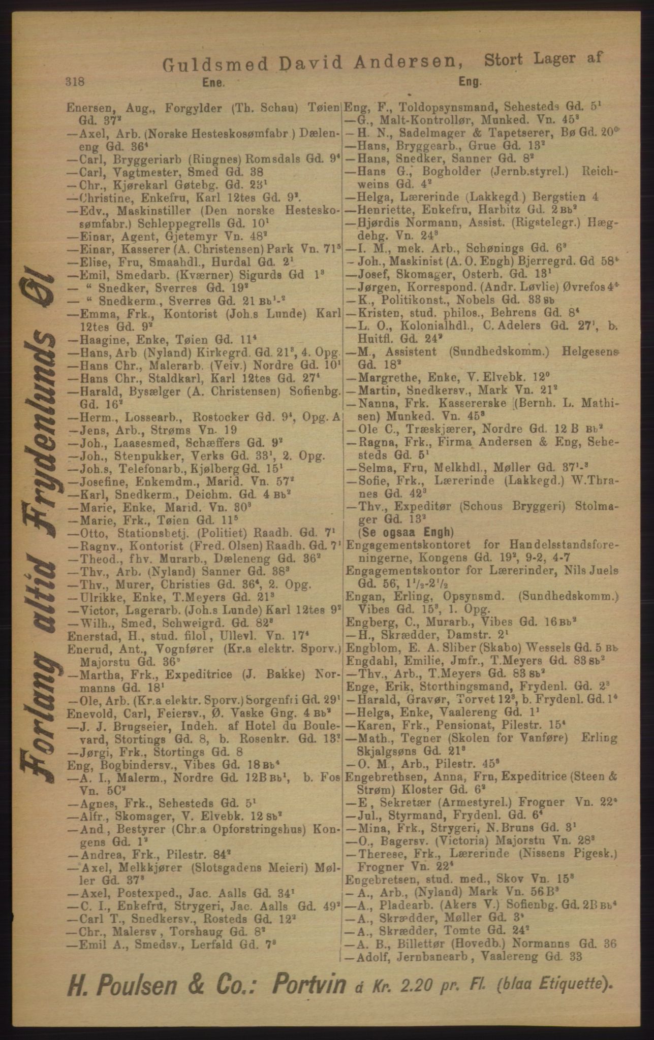 Kristiania/Oslo adressebok, PUBL/-, 1906, p. 318