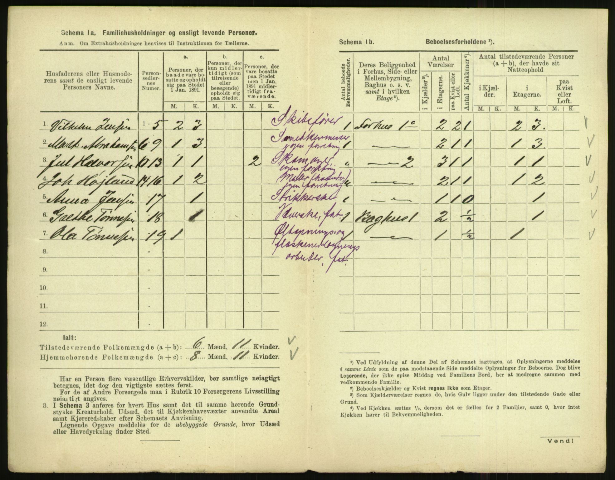 RA, 1891 census for 1003 Farsund, 1891, p. 417