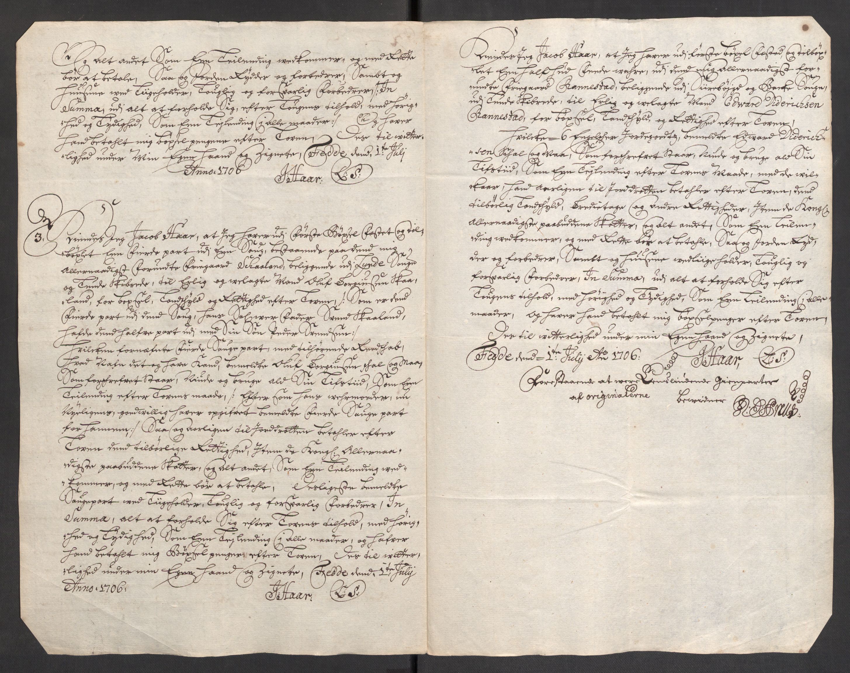 Rentekammeret inntil 1814, Reviderte regnskaper, Fogderegnskap, AV/RA-EA-4092/R46/L2733: Fogderegnskap Jæren og Dalane, 1705-1708, p. 145