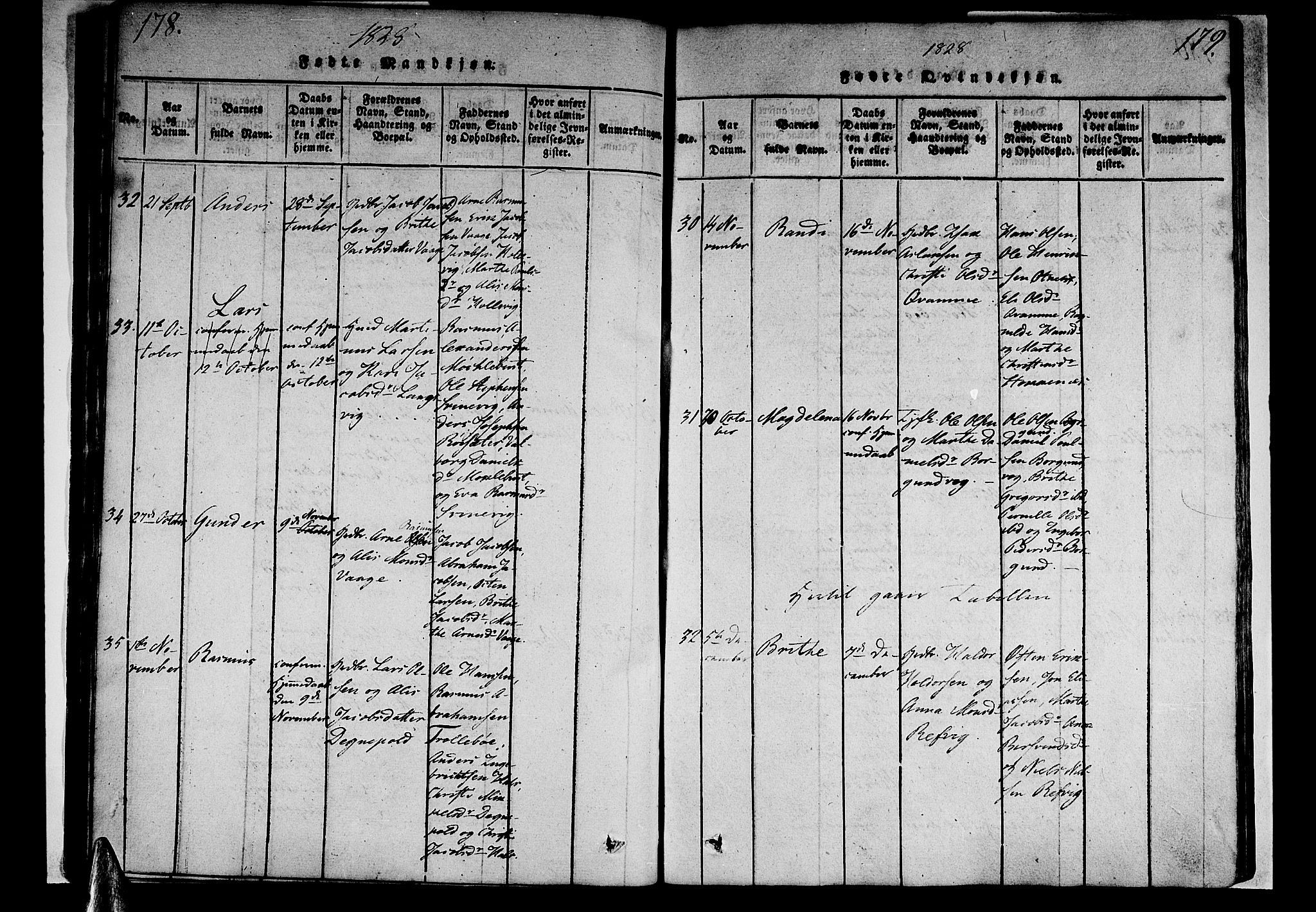 Selje sokneprestembete, AV/SAB-A-99938/H/Ha/Haa/Haaa: Parish register (official) no. A 8, 1816-1828, p. 178-179