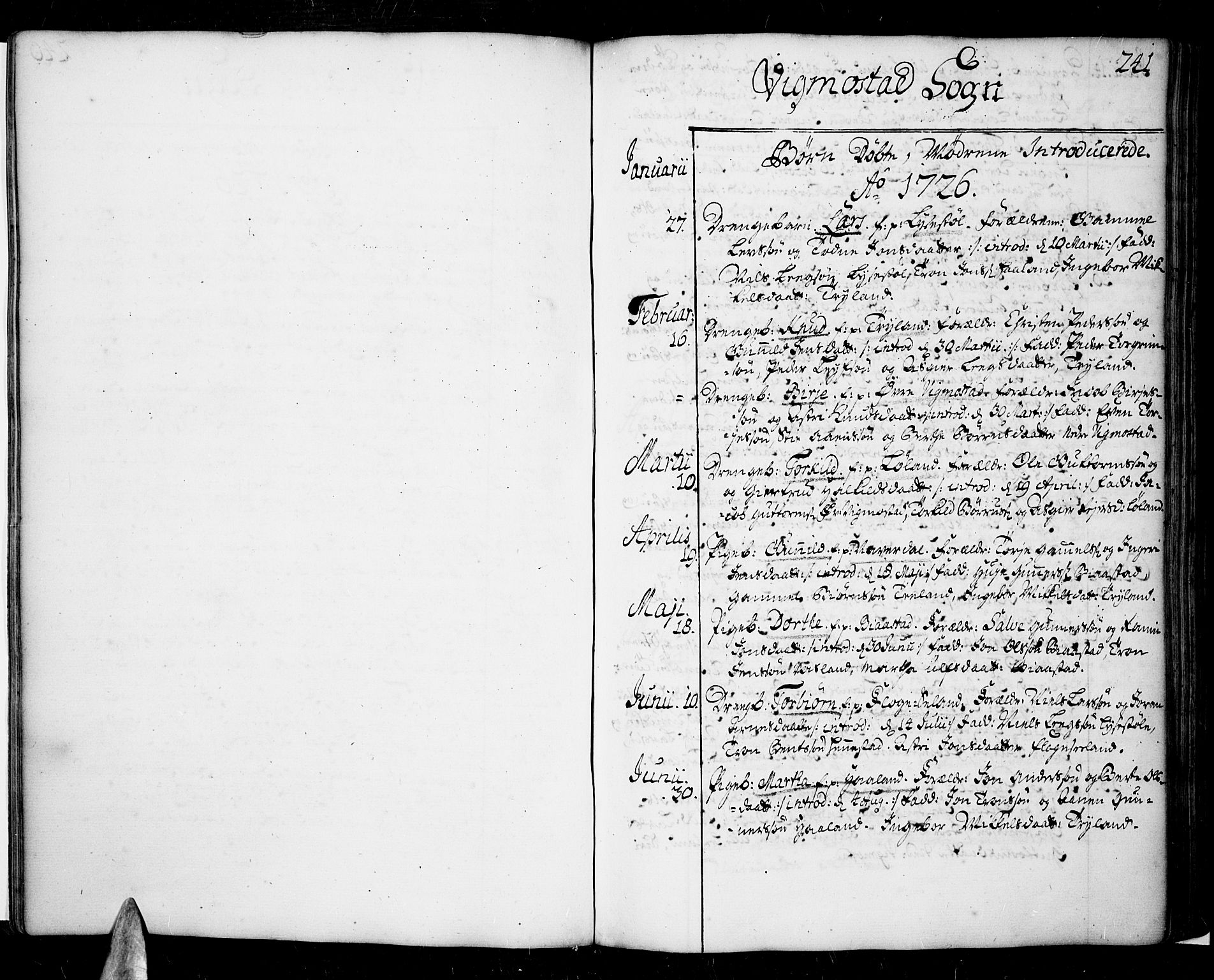 Sør-Audnedal sokneprestkontor, SAK/1111-0039/F/Fa/Fab/L0001: Parish register (official) no. A 1 /3, 1726-1783, p. 241