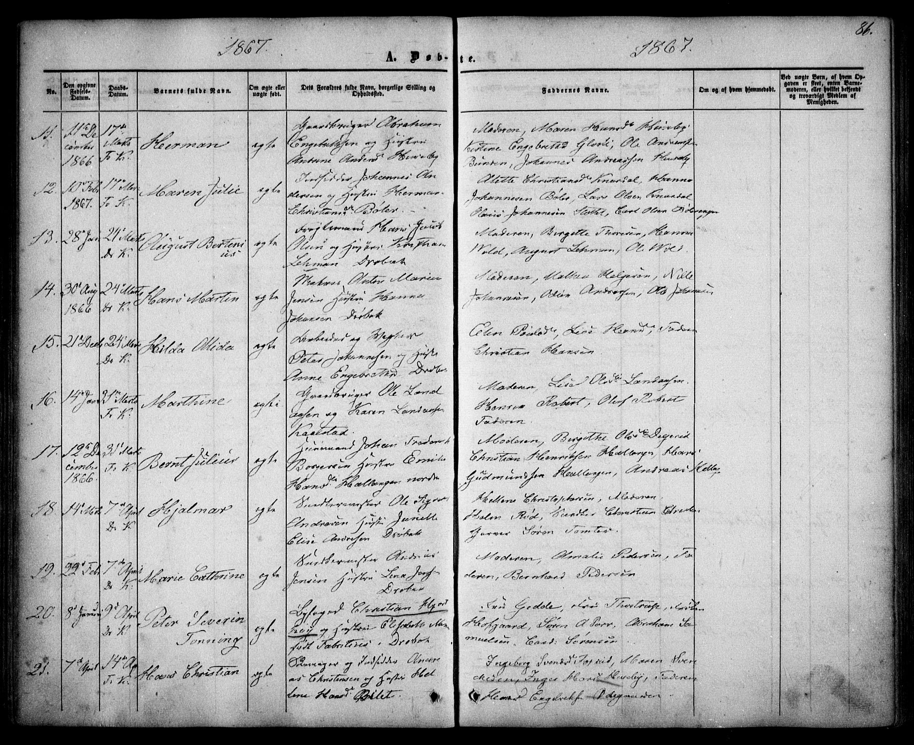 Drøbak prestekontor Kirkebøker, AV/SAO-A-10142a/F/Fa/L0002: Parish register (official) no. I 2, 1858-1870, p. 86