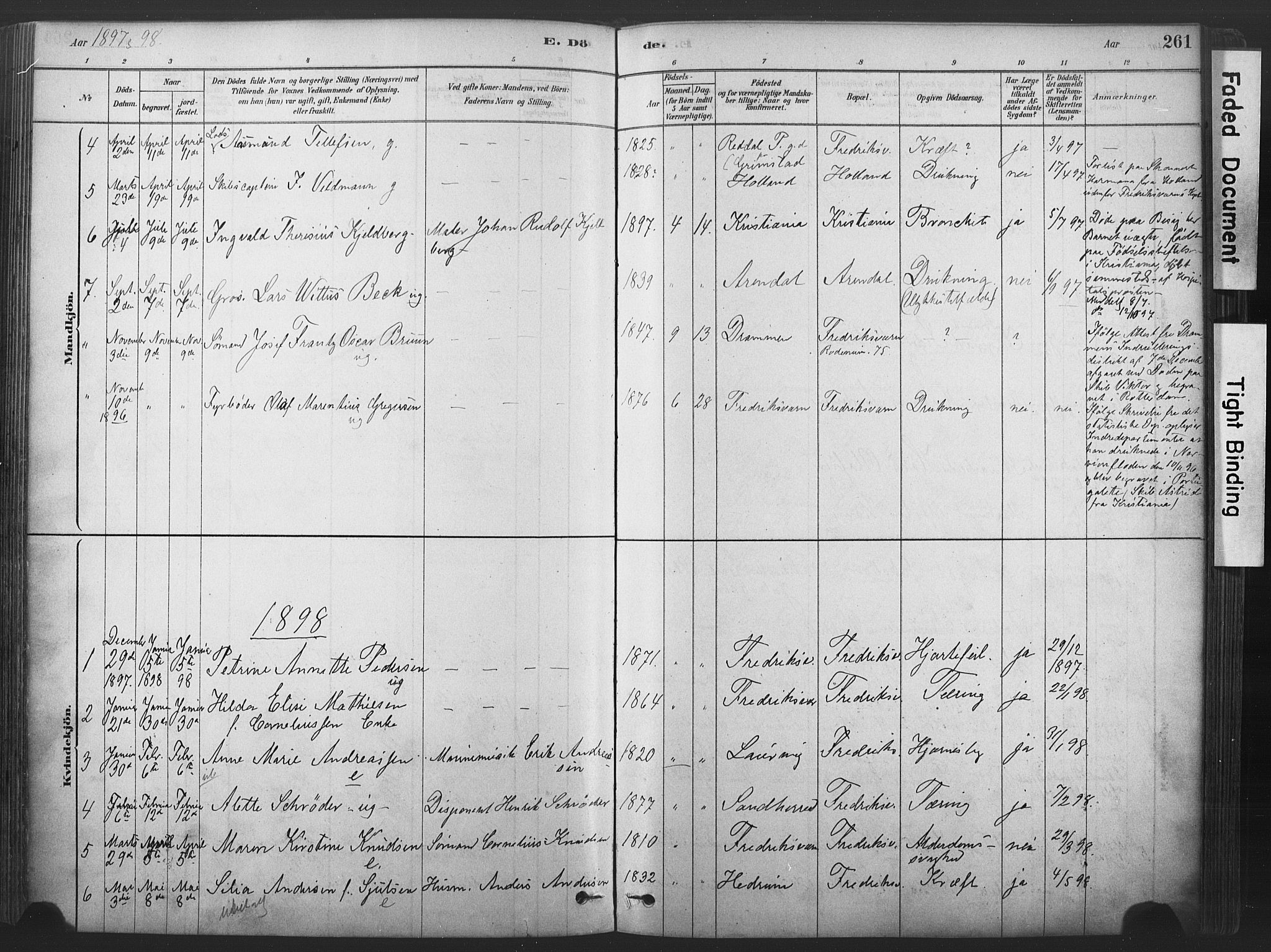 Stavern kirkebøker, AV/SAKO-A-318/F/Fa/L0008: Parish register (official) no. 8, 1878-1905, p. 261