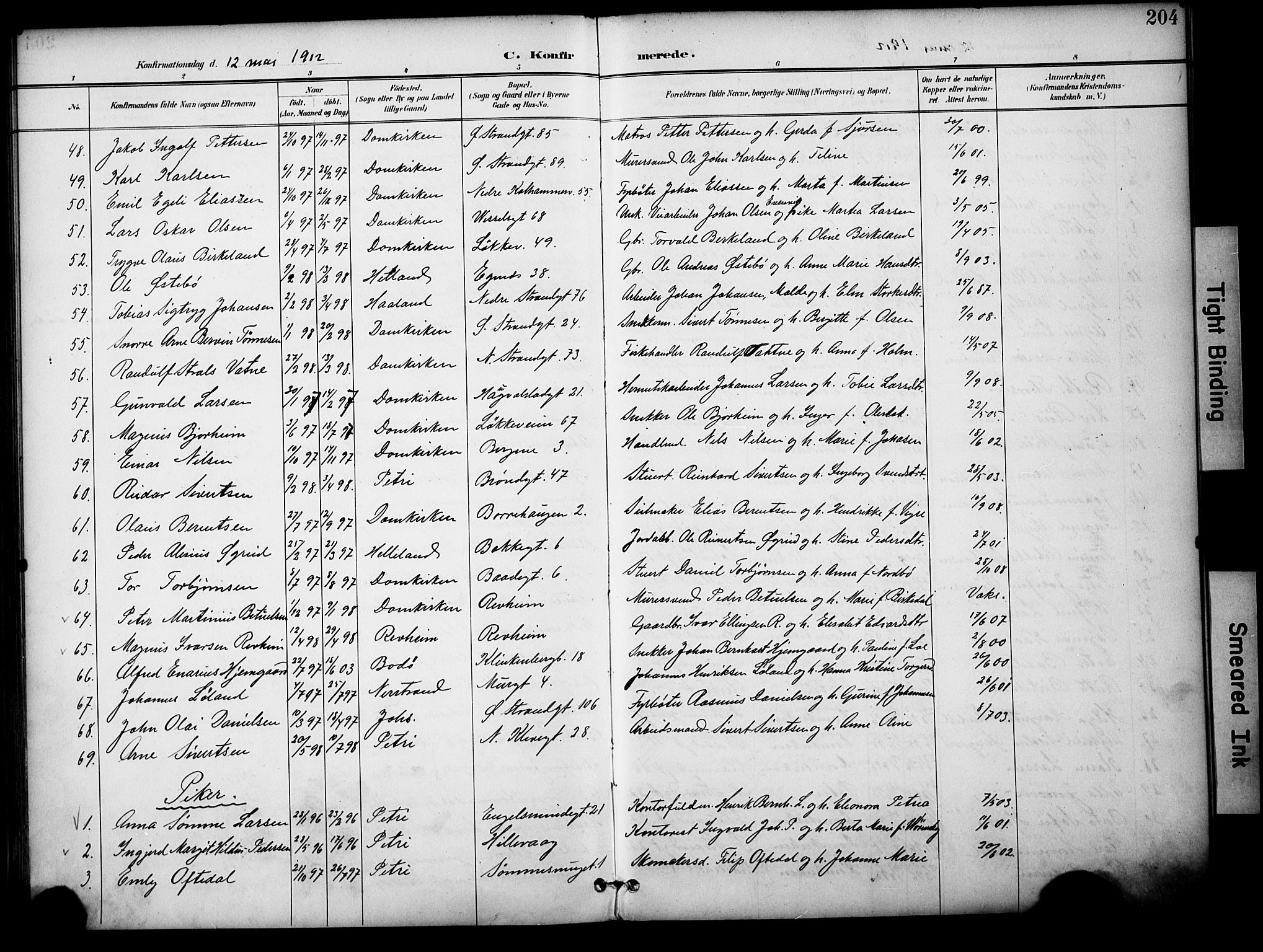 Domkirken sokneprestkontor, AV/SAST-A-101812/001/30/30BA/L0031: Parish register (official) no. A 30, 1896-1916, p. 204