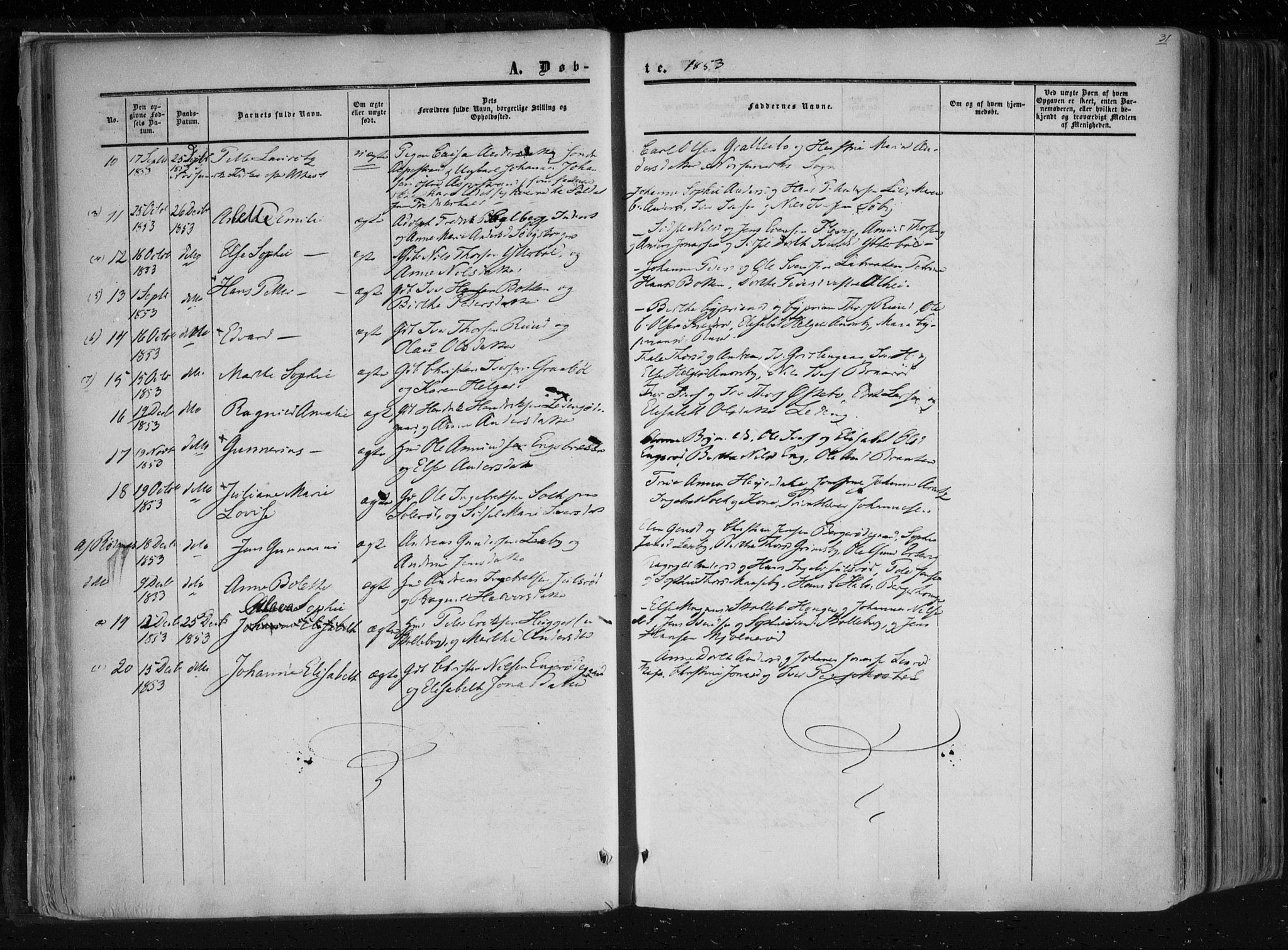 Aremark prestekontor Kirkebøker, SAO/A-10899/F/Fc/L0003: Parish register (official) no. III 3, 1850-1865, p. 31