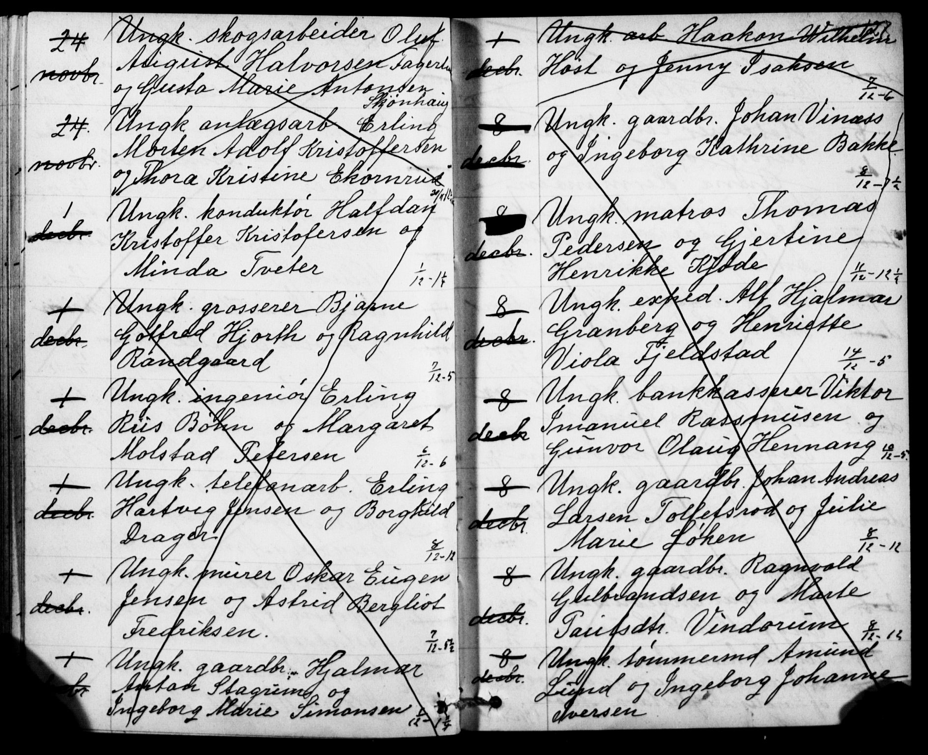 Oslo domkirke Kirkebøker, SAO/A-10752/H/Ha/L0005: Banns register no. 5, 1913-1919, p. 126-127