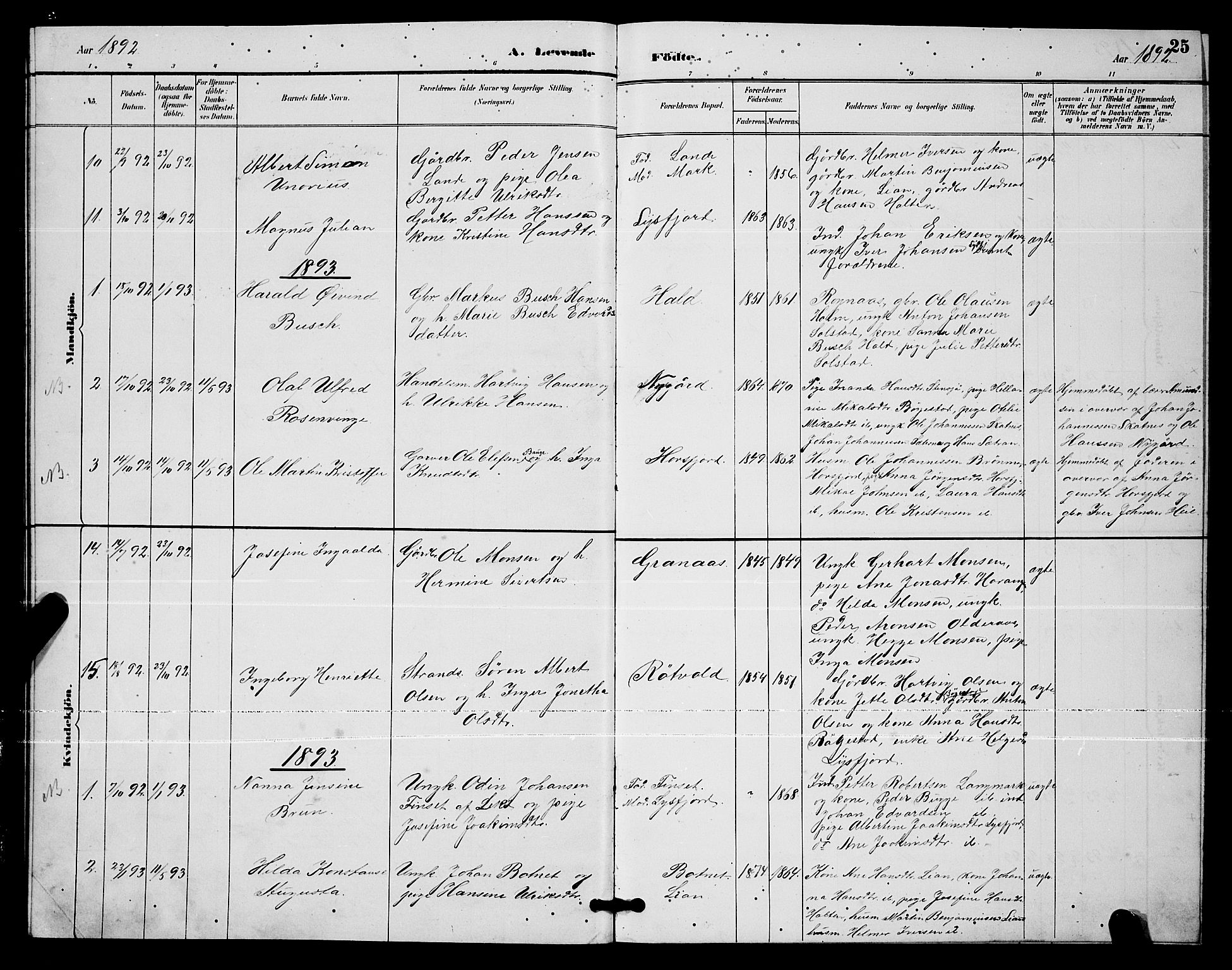 Ministerialprotokoller, klokkerbøker og fødselsregistre - Nordland, SAT/A-1459/811/L0169: Parish register (copy) no. 811C01, 1884-1894, p. 25