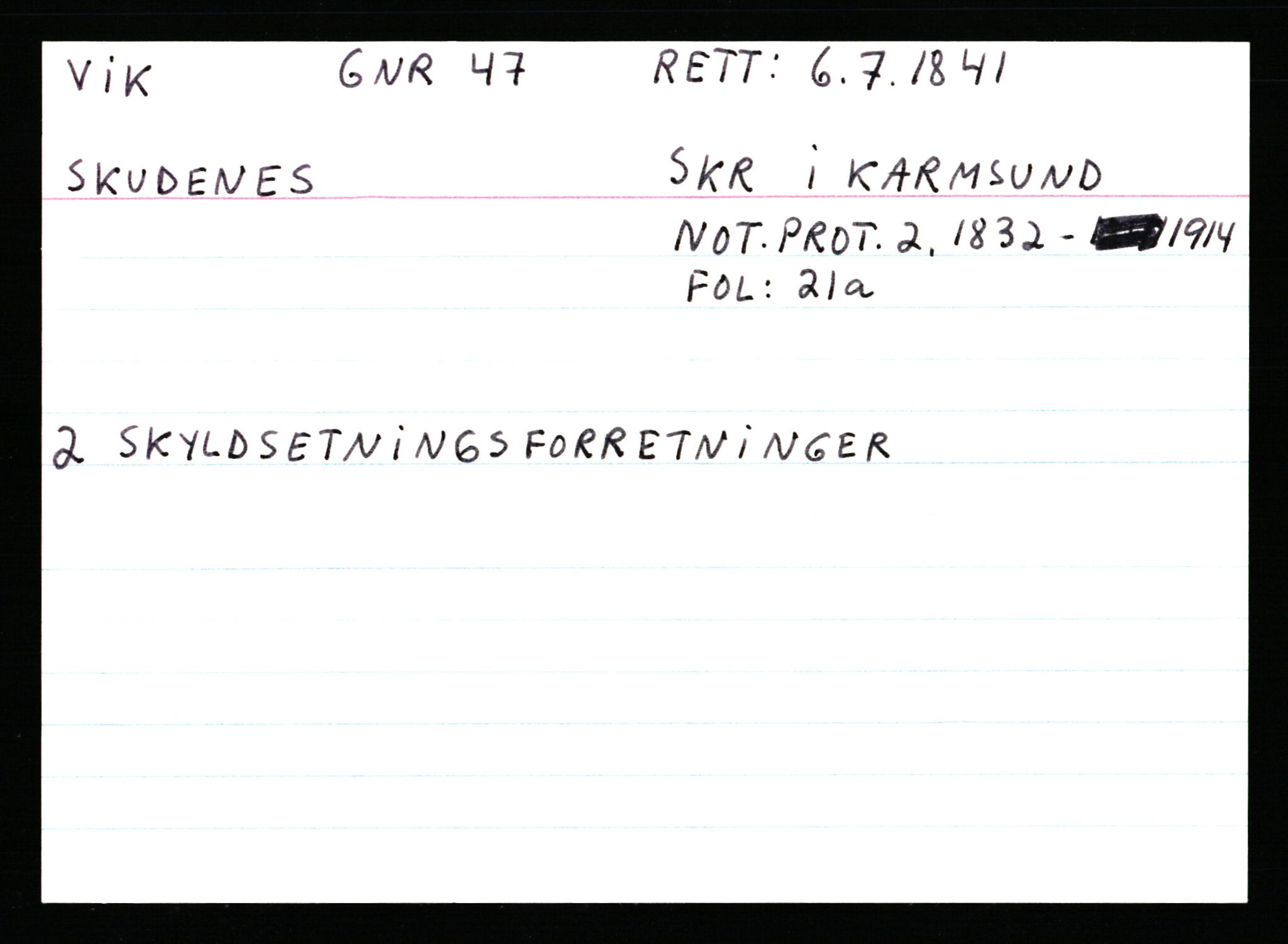 Statsarkivet i Stavanger, AV/SAST-A-101971/03/Y/Ym/L0067: Åstedskort sortert etter gårdsnavn: Vik - Vold, 1600-1950, p. 44