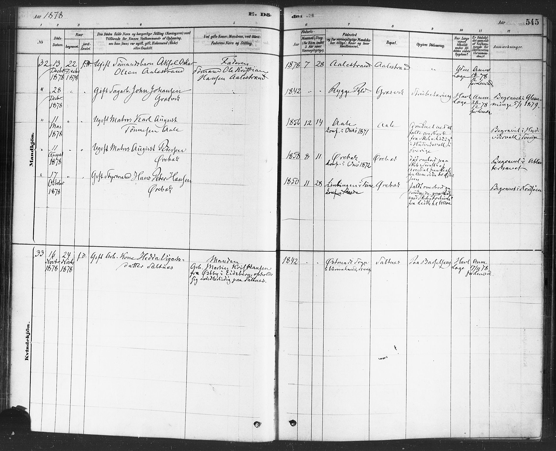 Onsøy prestekontor Kirkebøker, SAO/A-10914/F/Fa/L0006: Parish register (official) no. I 6, 1878-1898, p. 545