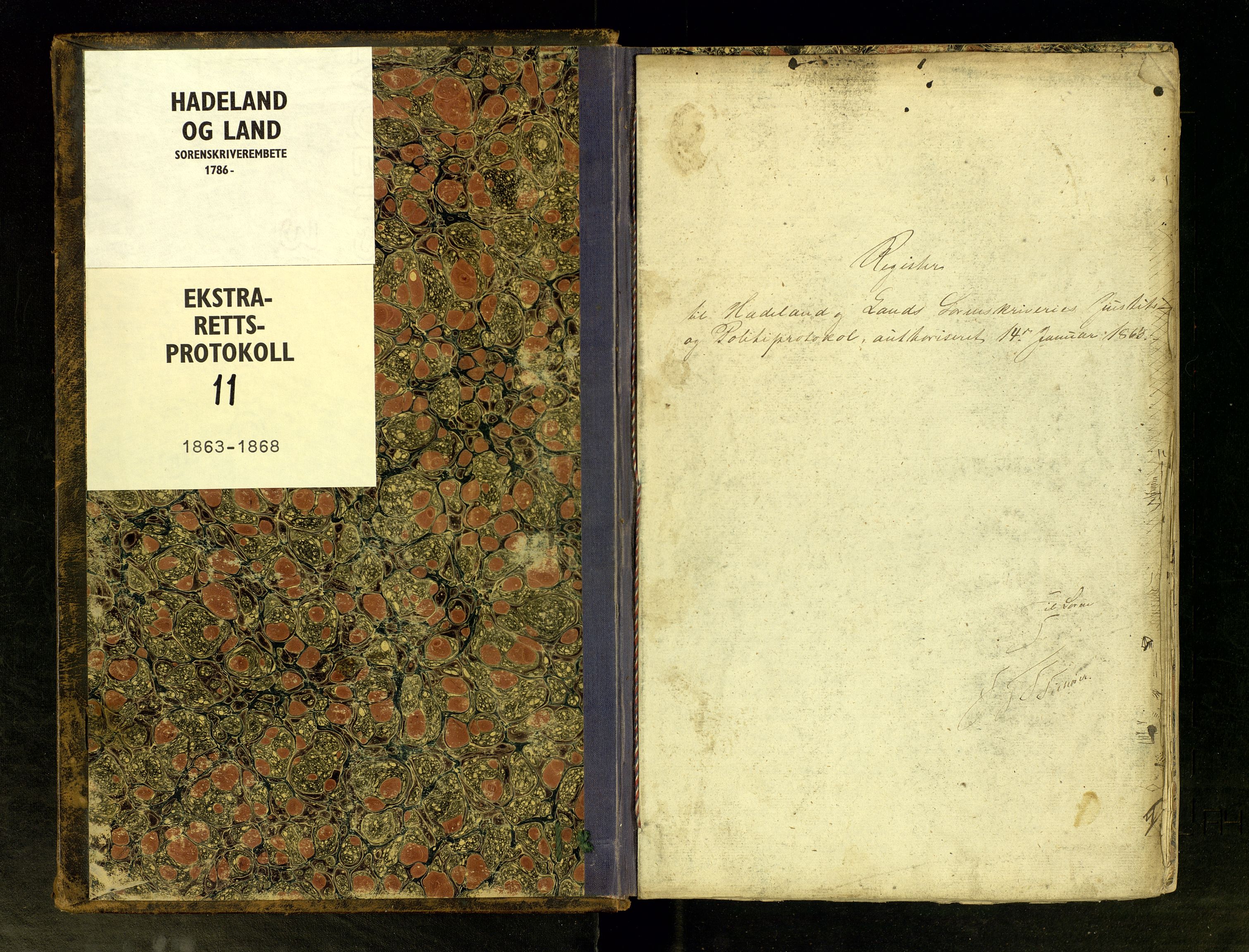 Hadeland og Land tingrett, SAH/TING-010/G/Gc/L0011: Ekstrarettsprotokoll, 1863-1868