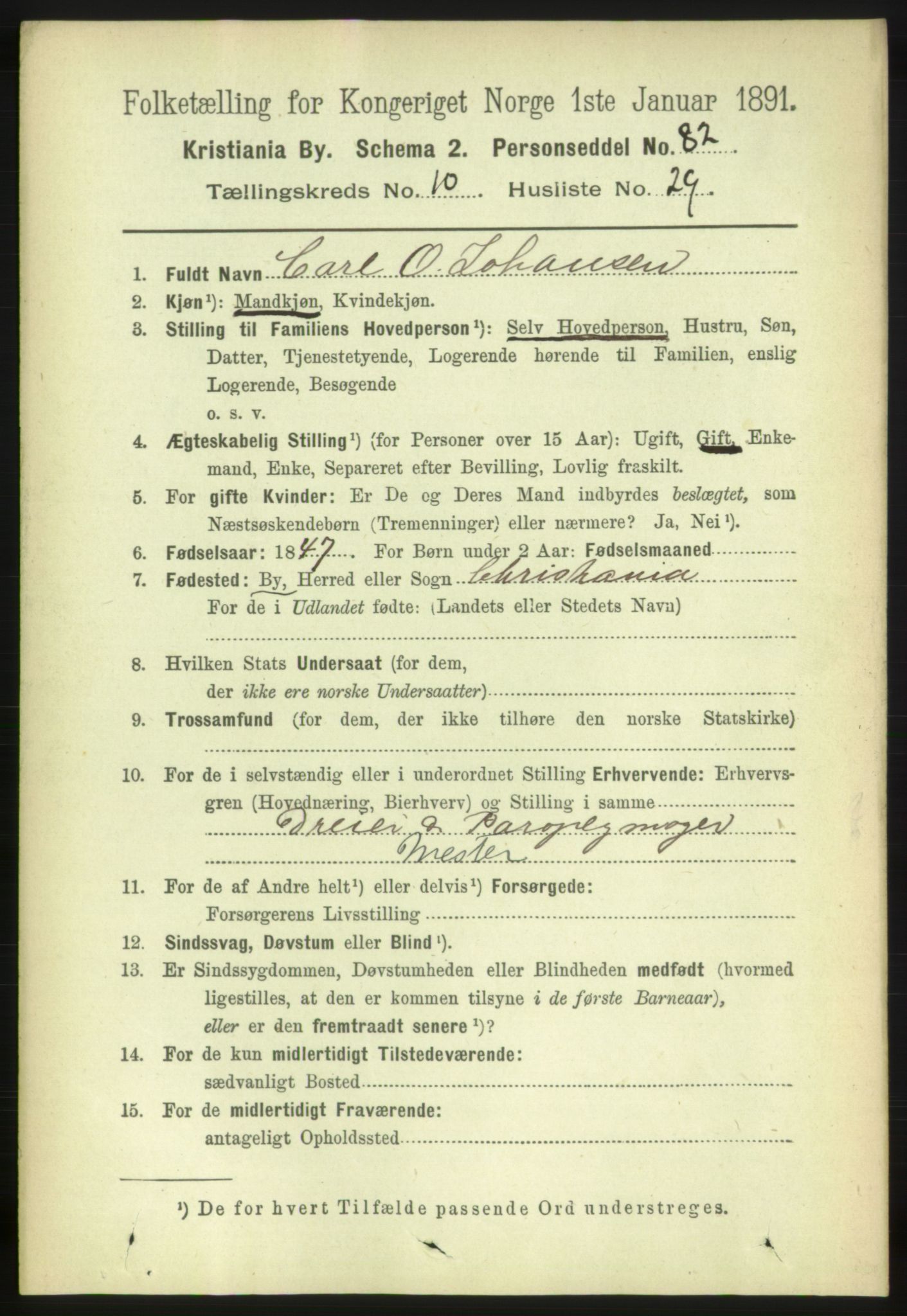 RA, 1891 census for 0301 Kristiania, 1891, p. 4800