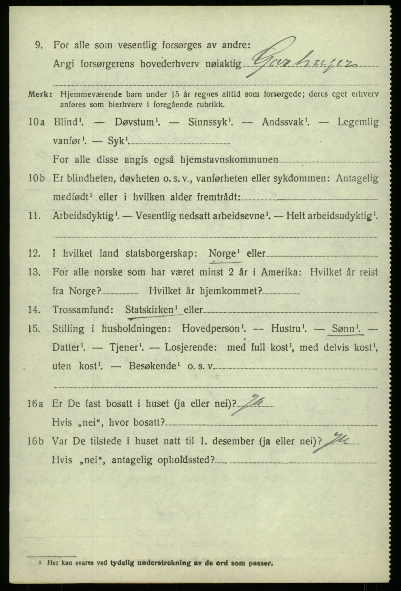 SAB, 1920 census for Haus, 1920, p. 7402
