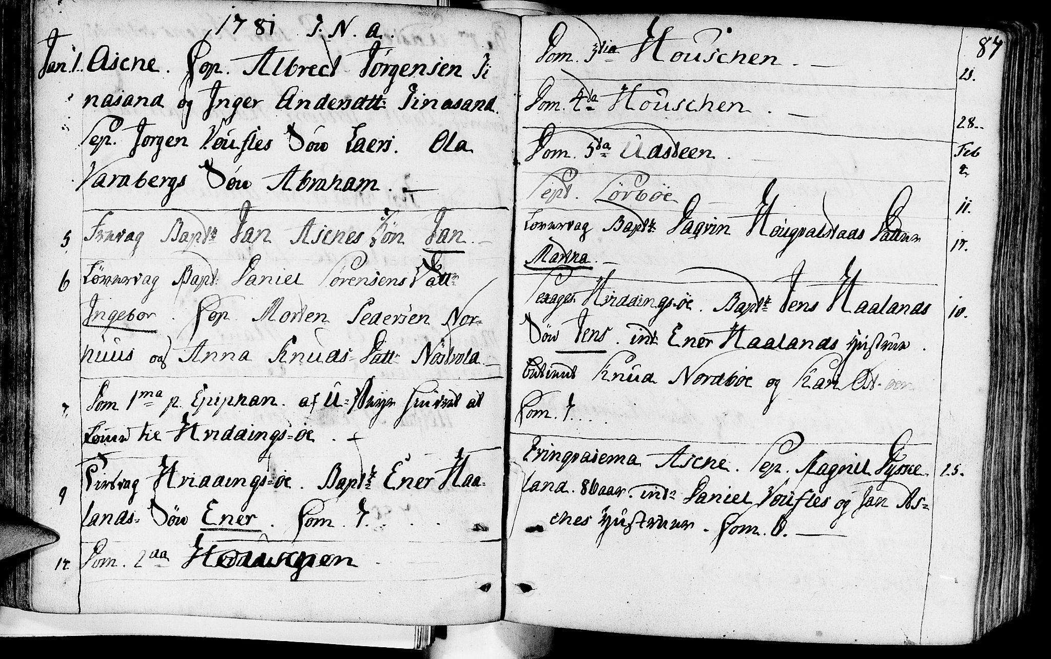Rennesøy sokneprestkontor, SAST/A -101827/H/Ha/Haa/L0003: Parish register (official) no. A 3, 1772-1815, p. 87