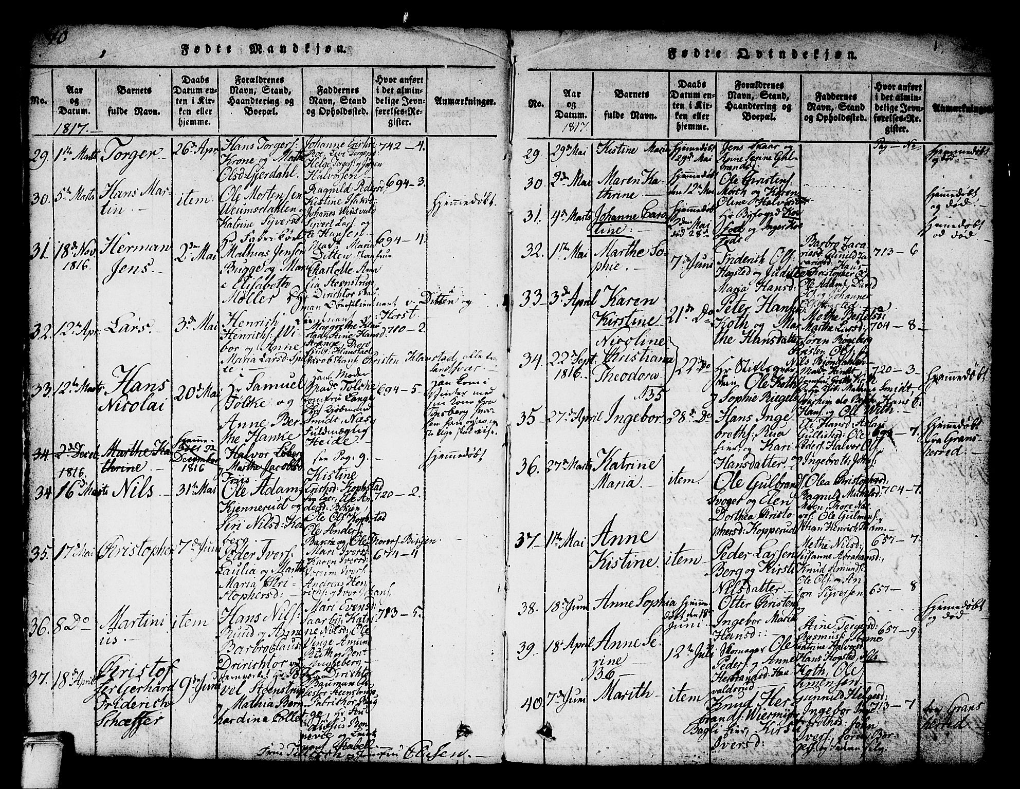 Kongsberg kirkebøker, AV/SAKO-A-22/G/Ga/L0001: Parish register (copy) no. 1, 1816-1839, p. 10-11